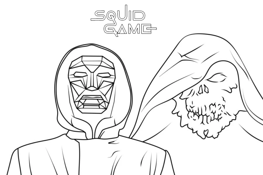 coloriage Squid Game et decoupage 1