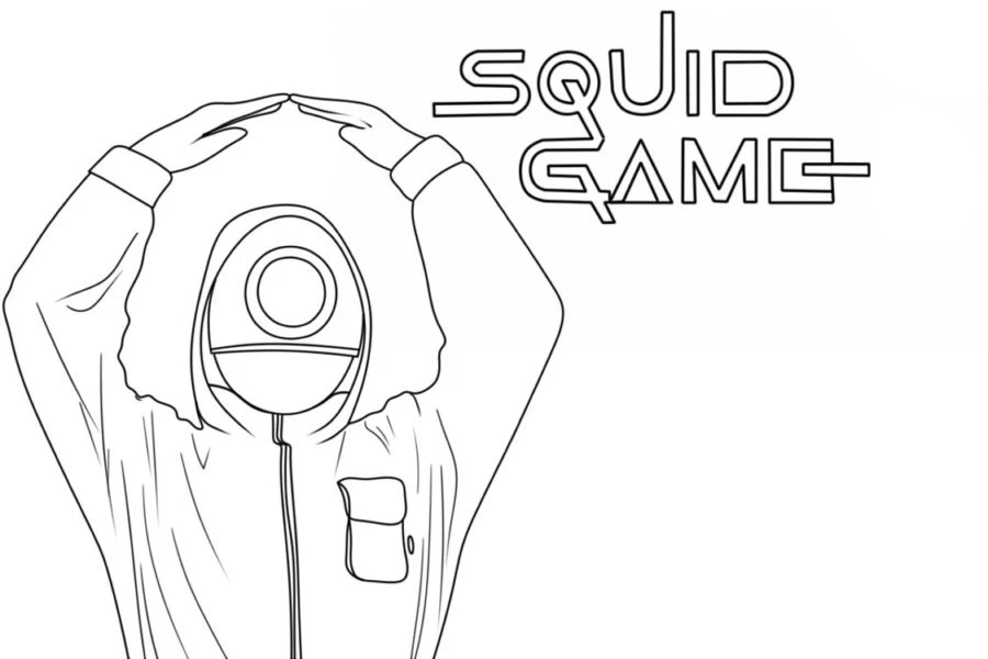 coloriage Squid Game à imprimer pour enfant de 9 ans