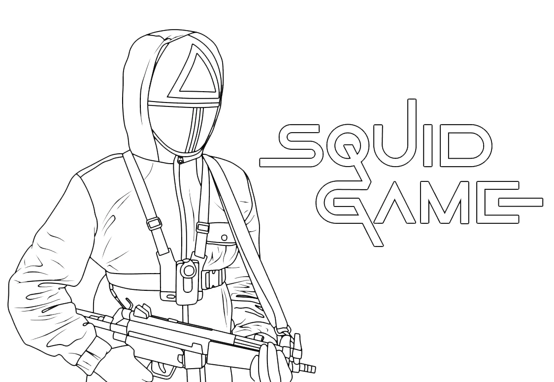 coloriage Squid Game à imprimer pdf gratuit
