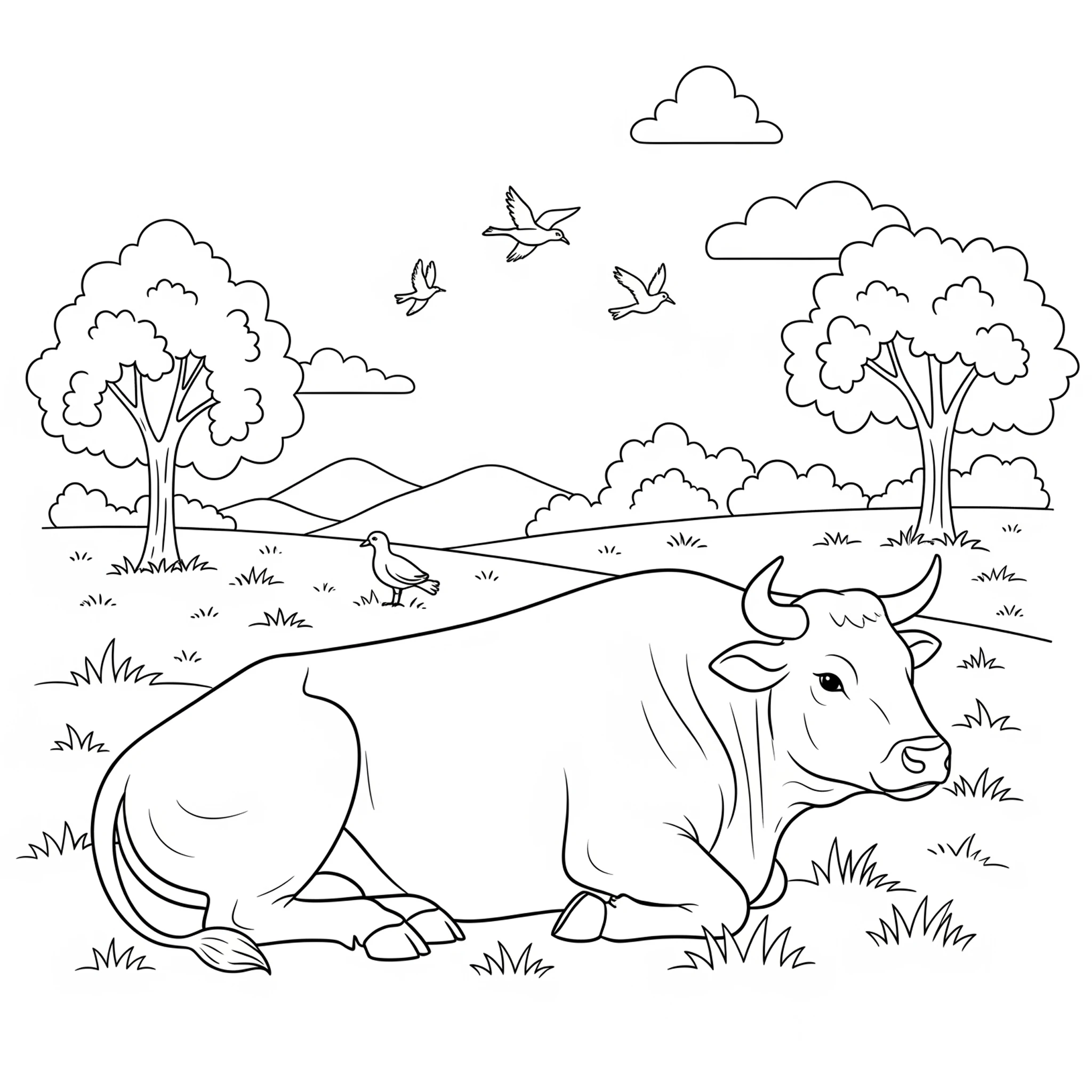 coloriage Taureau pour enfant de 3 ans
