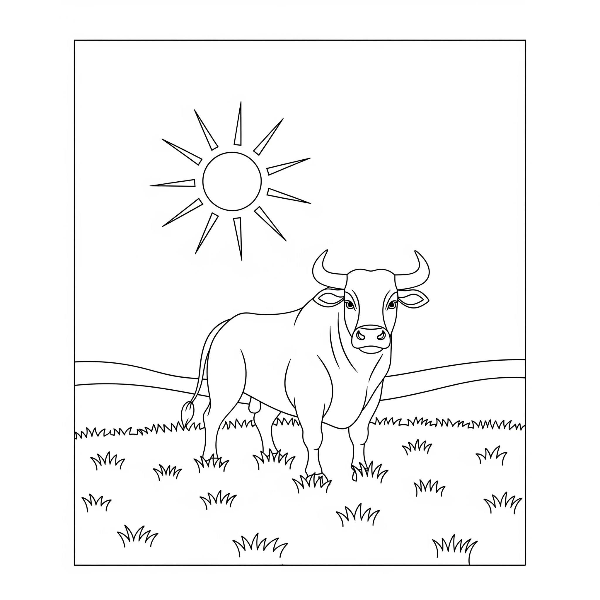 coloriage Taureau pour enfants