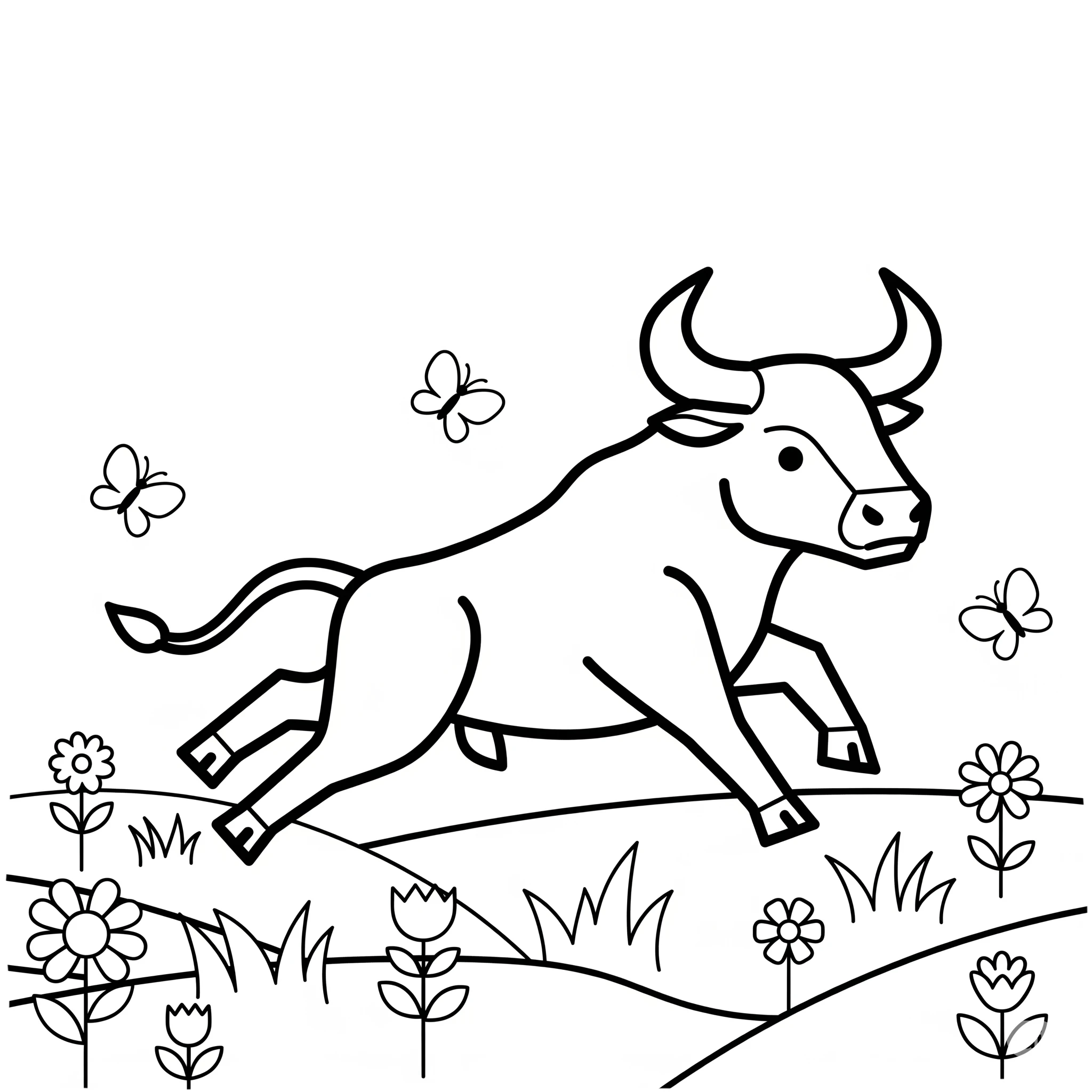 coloriage Taureau à imprimer pour enfant de 7 ans