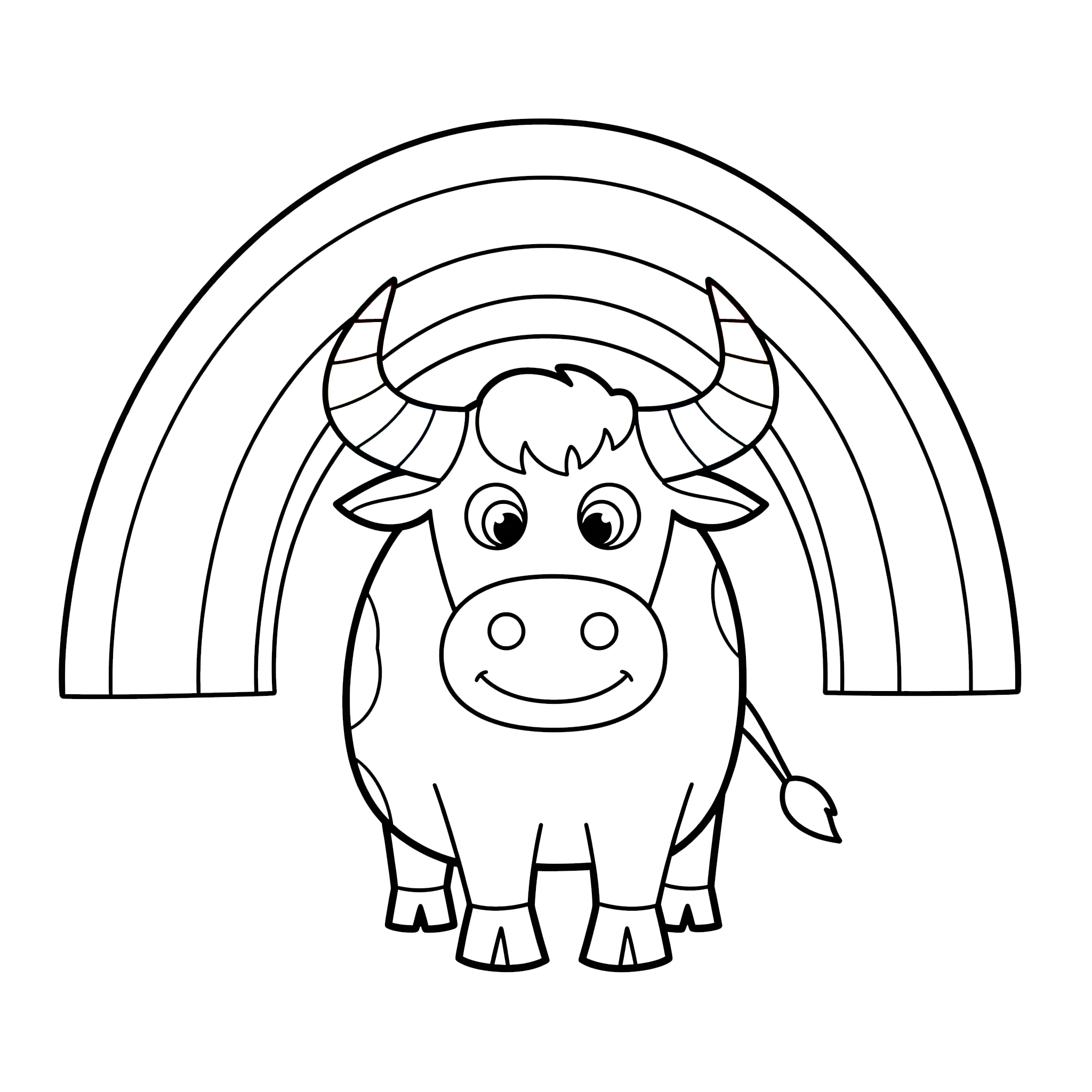 coloriage Taureau à imprimer pour enfants 1