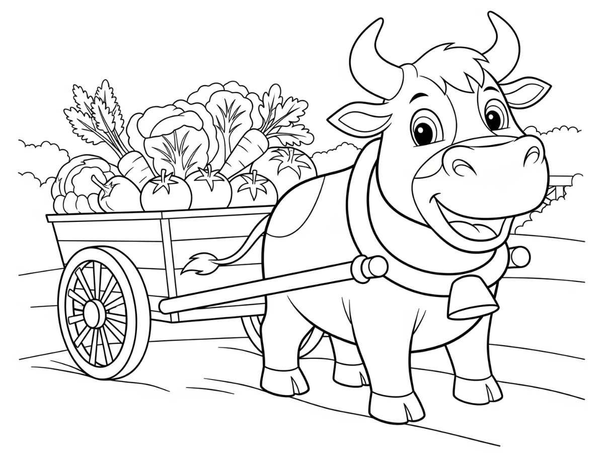 coloriage Taureau pour enfant de 7 ans