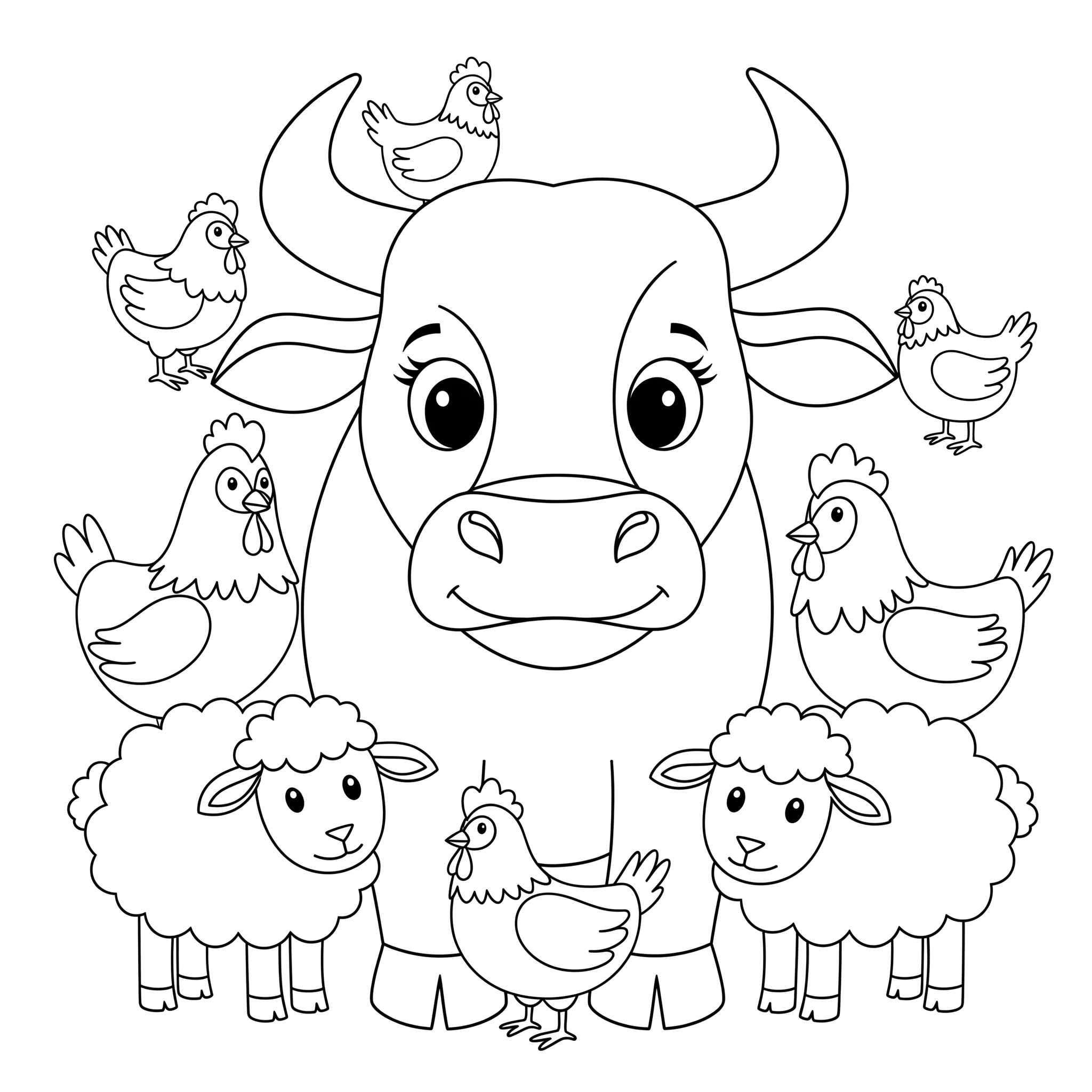 coloriage Taureau à imprimer pour enfant de 4 ans