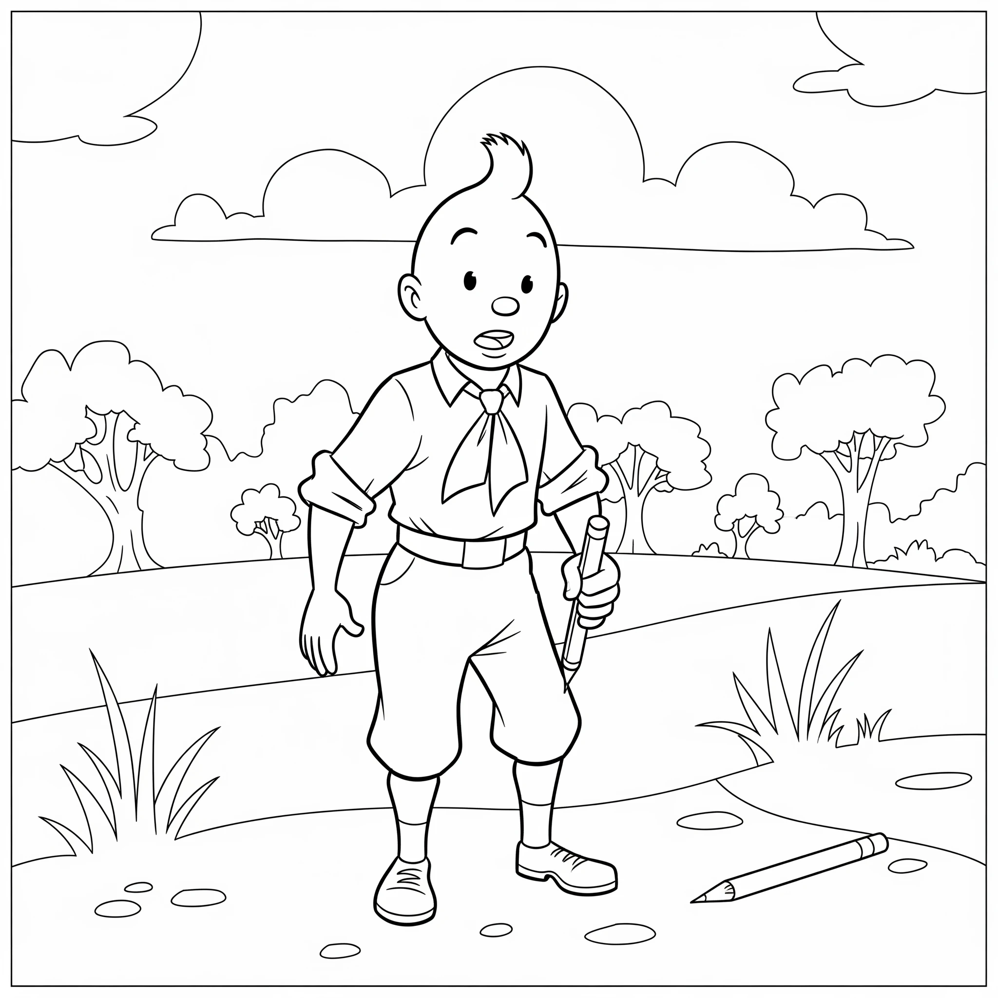 coloriage Tintin gratuit en ligne 1