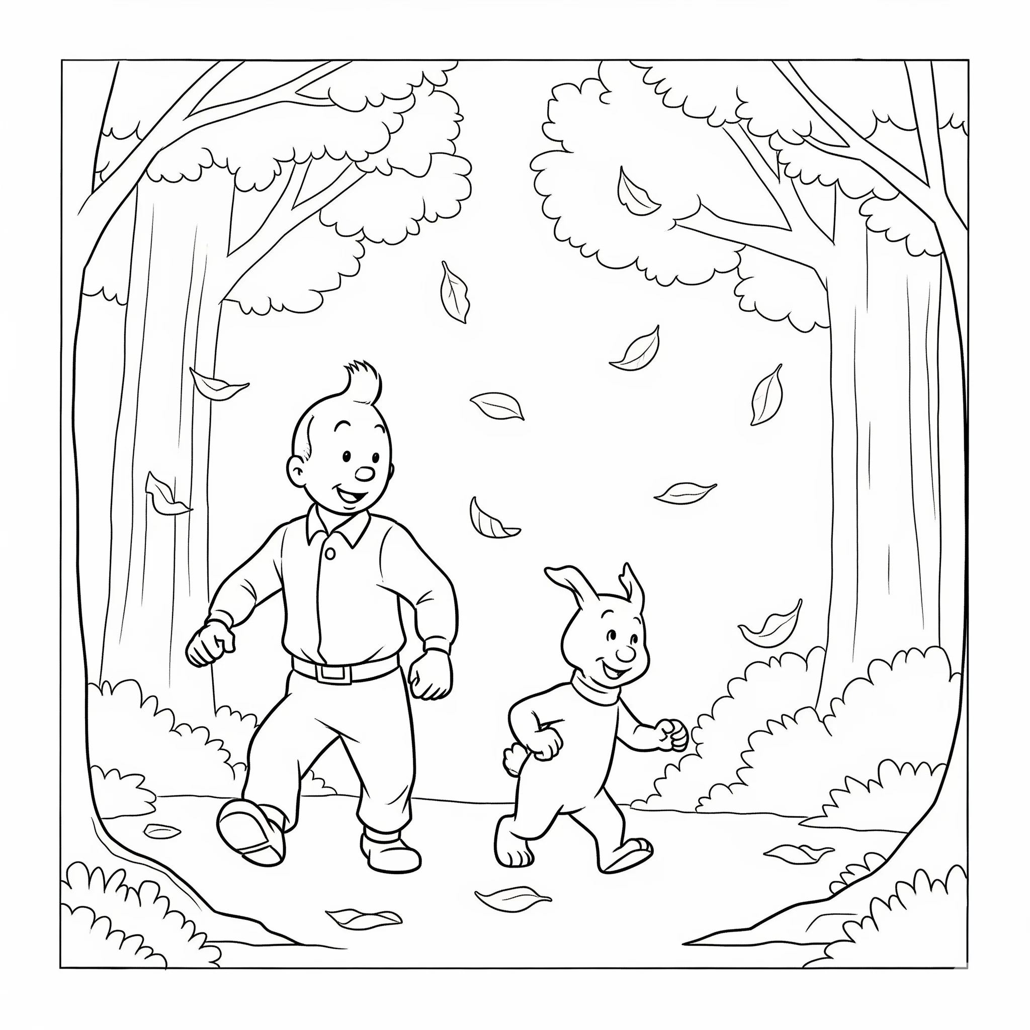 coloriage Tintin et apprentissage 1