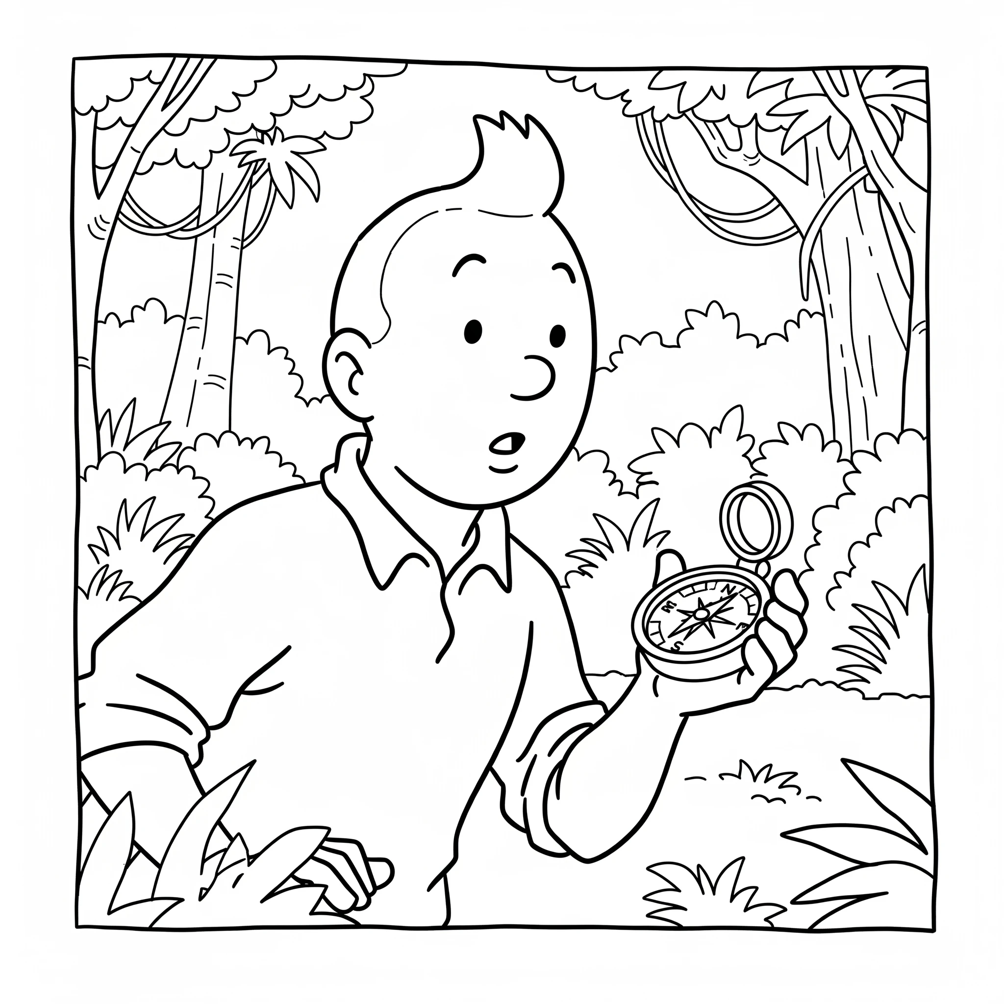 coloriage Tintin à imprimer pour enfant de 3 ans