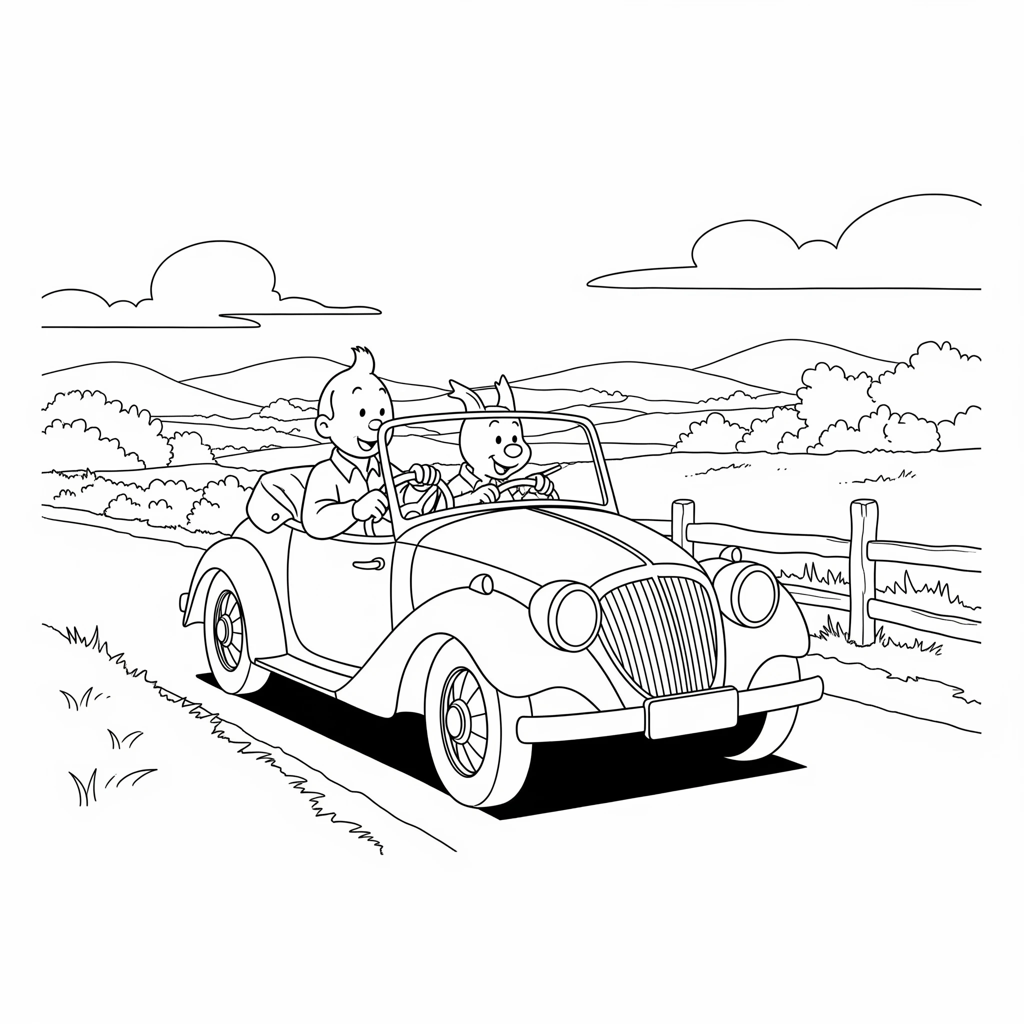 coloriage Tintin pour enfants a imprimer