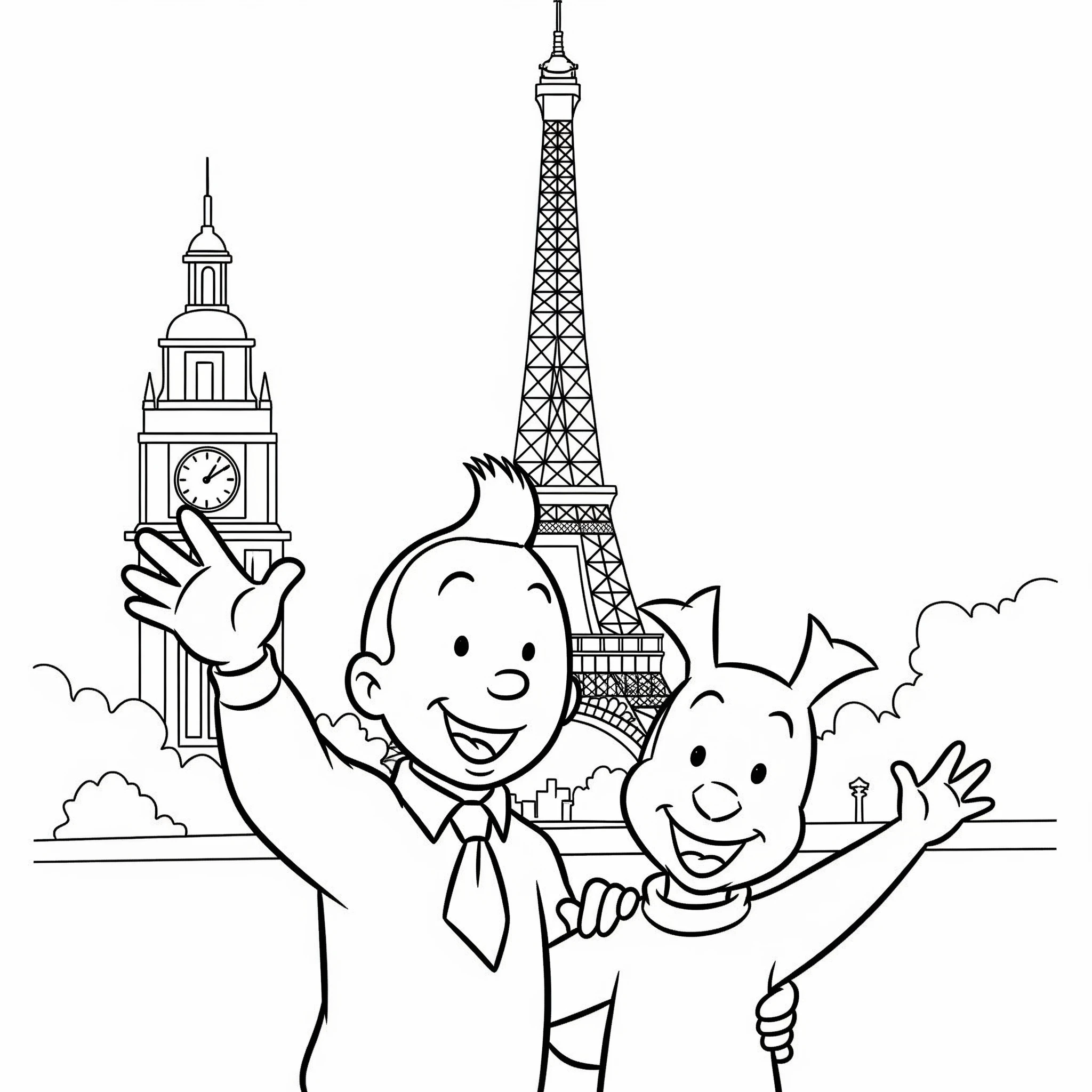 coloriage Tintin pour primaire
