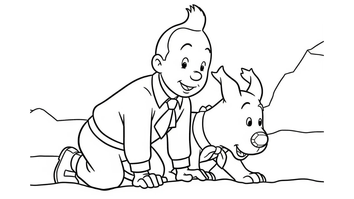 coloriage Tintin gratuit en ligne