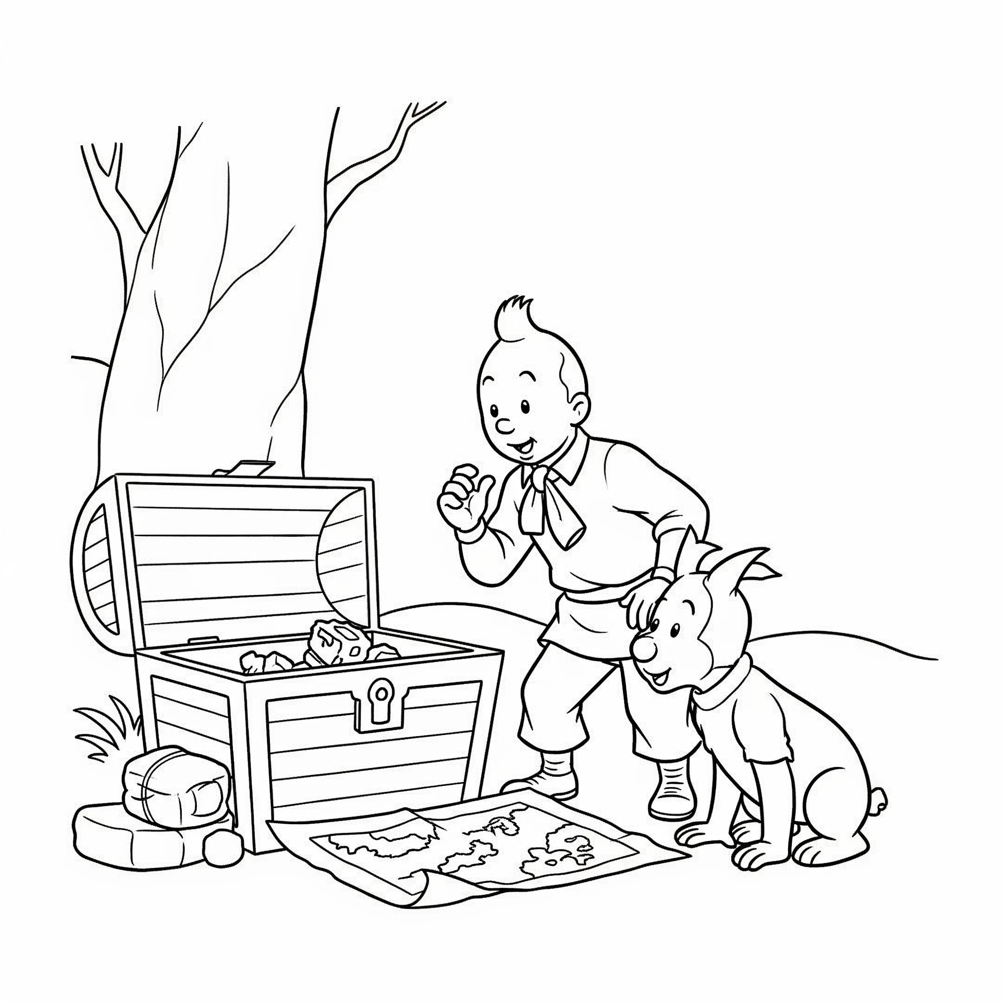 coloriage Tintin pour enfants a imprimer 1