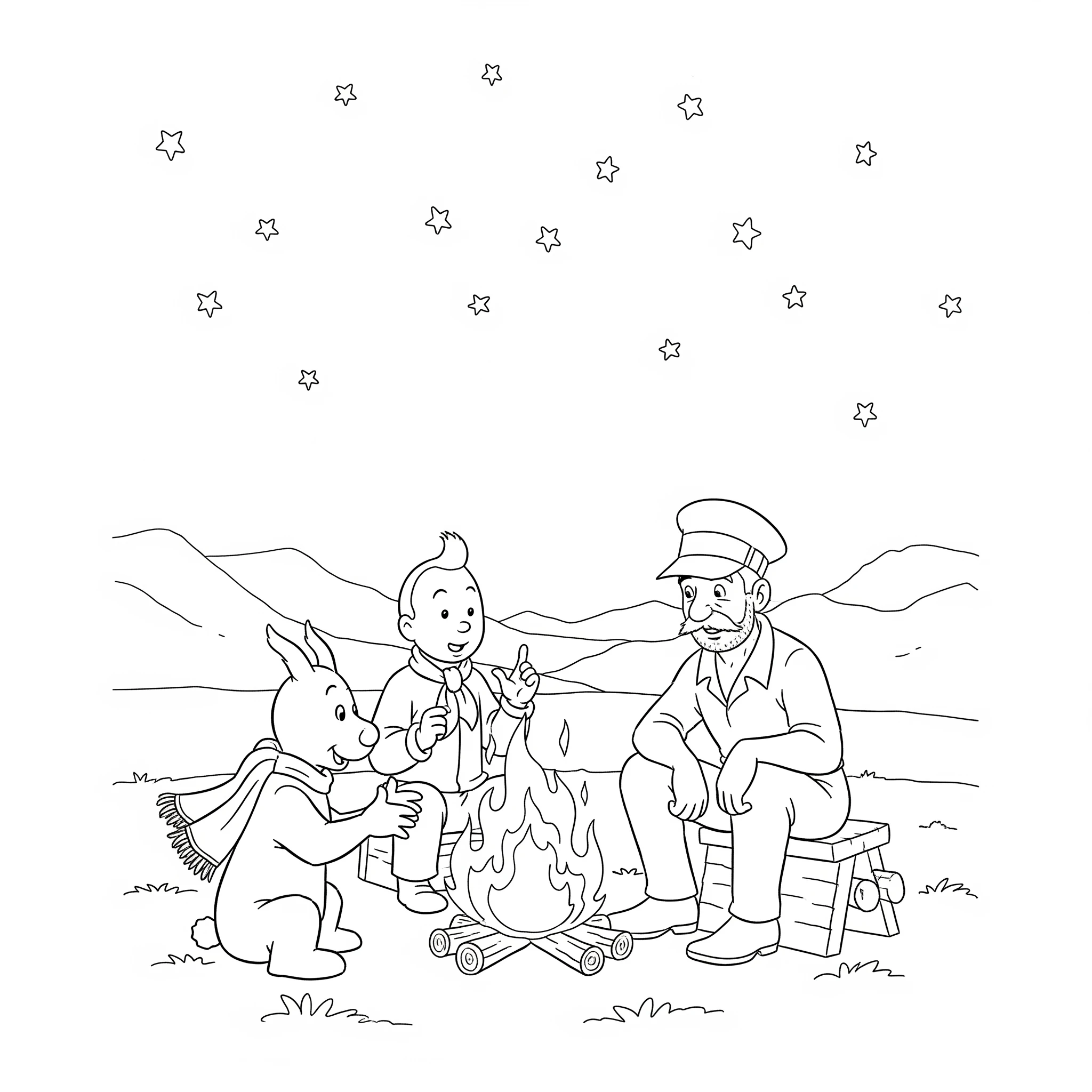 coloriage Tintin à imprimer pour enfant de 10 ans