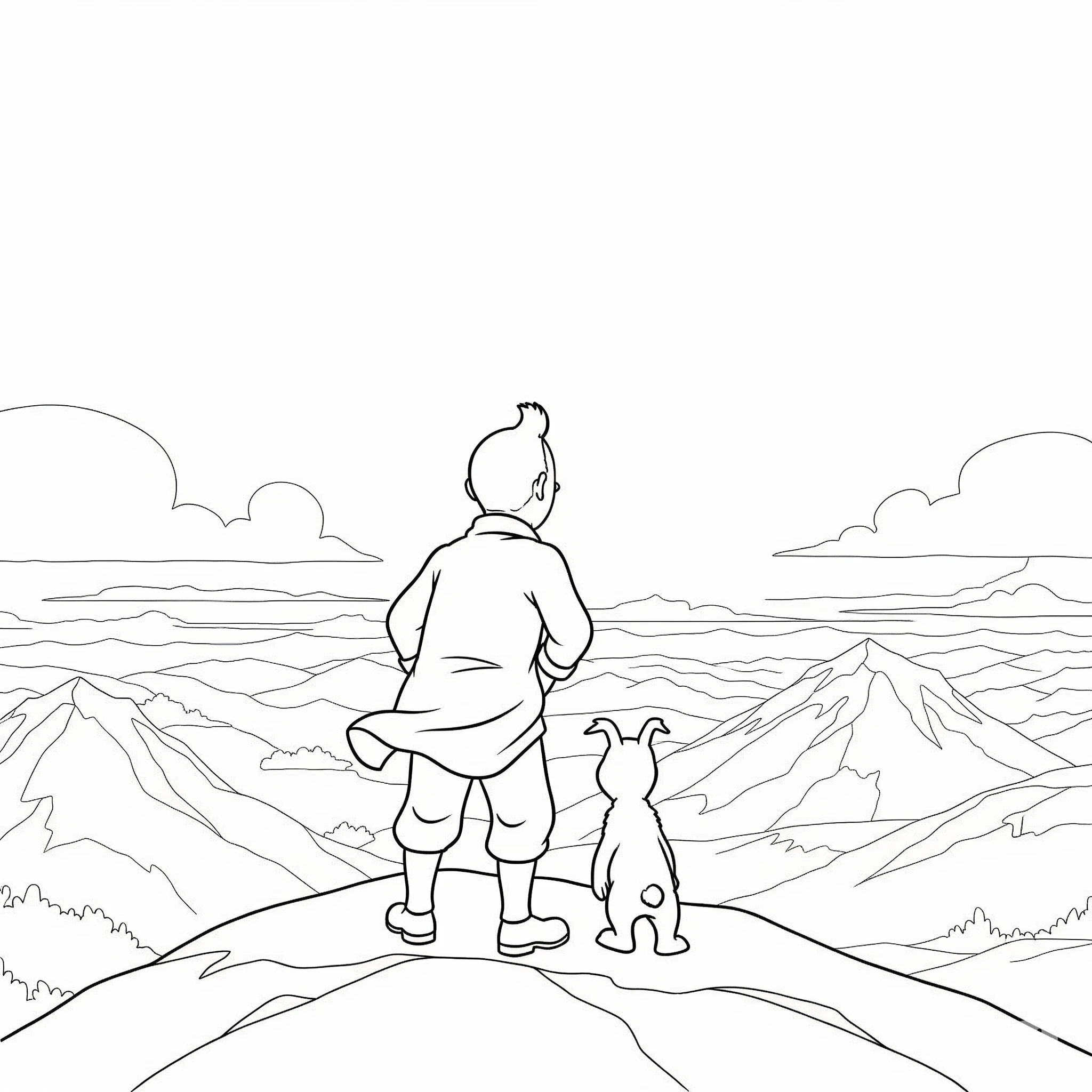 coloriage Tintin à imprimer