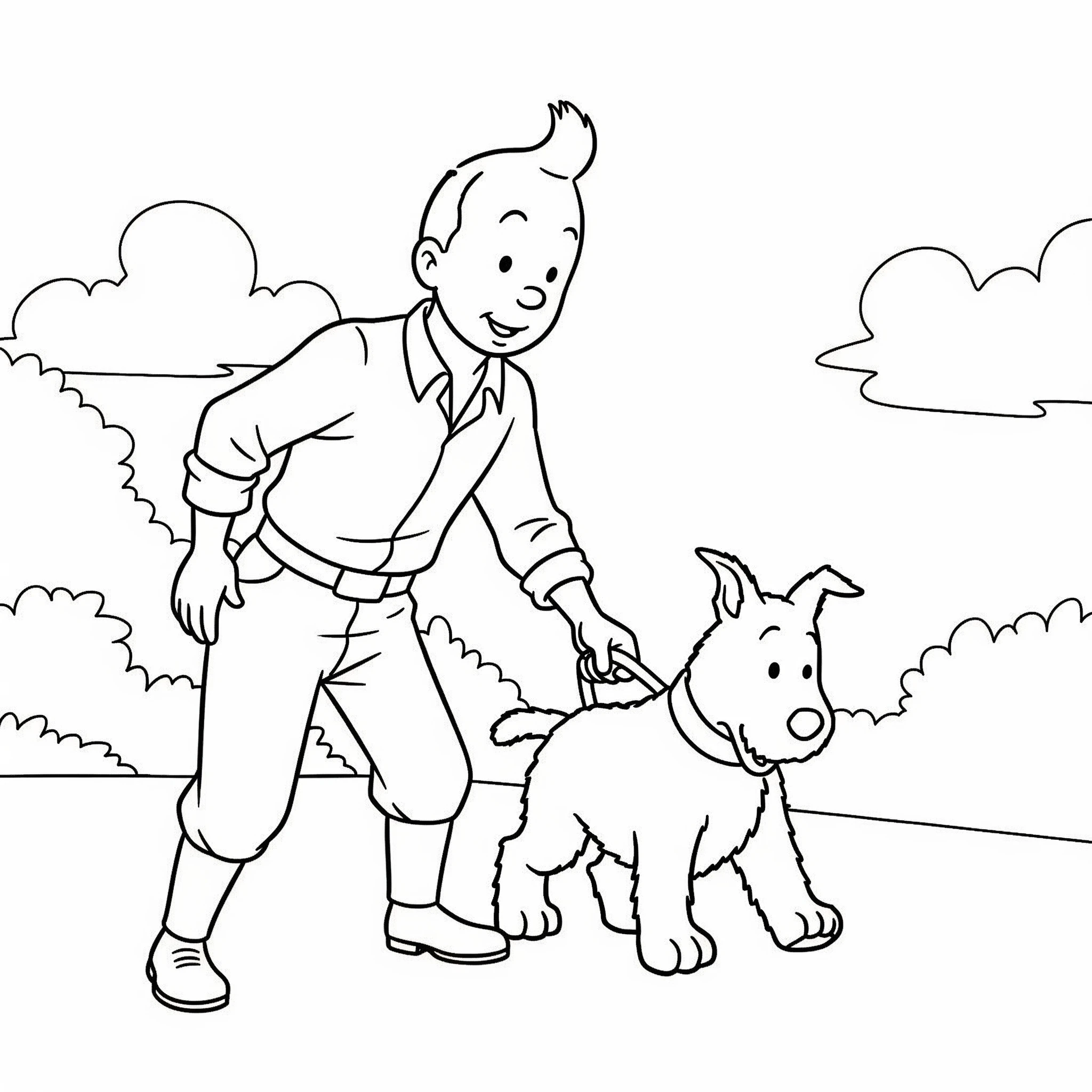 coloriage Tintin pour enfant de 8 ans 1