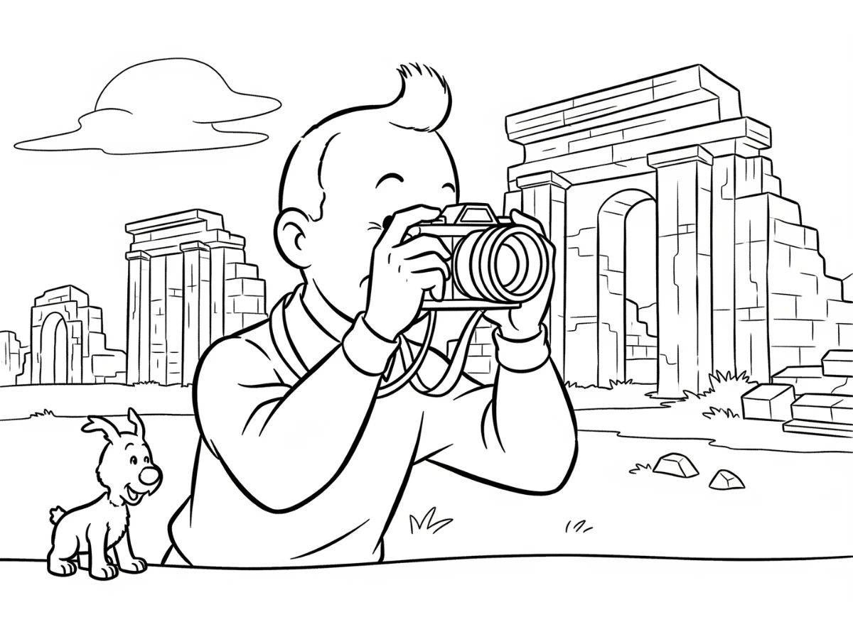 coloriage Tintin pour enfant de 10 ans