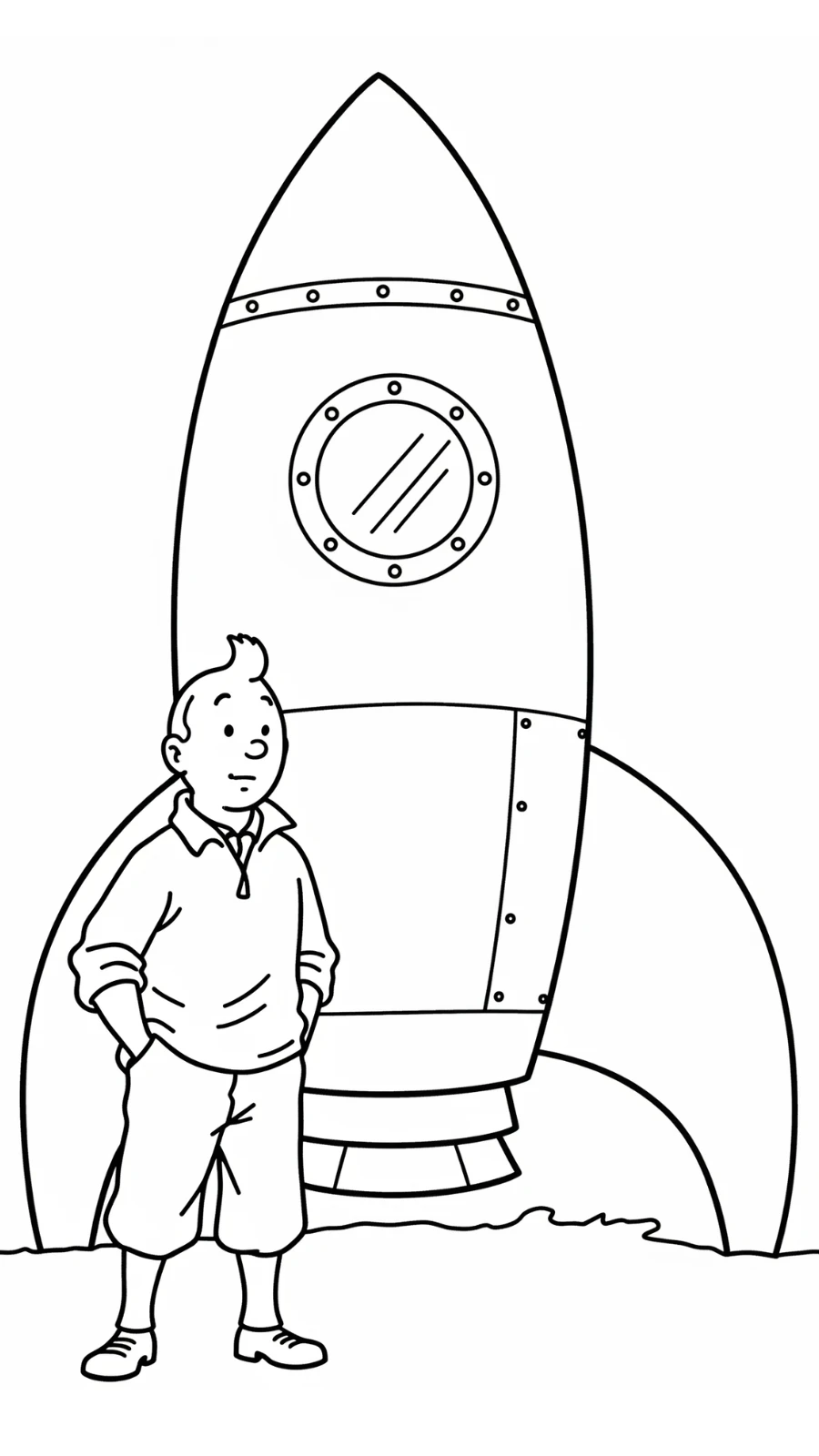 image de coloriage Tintin pour enfant