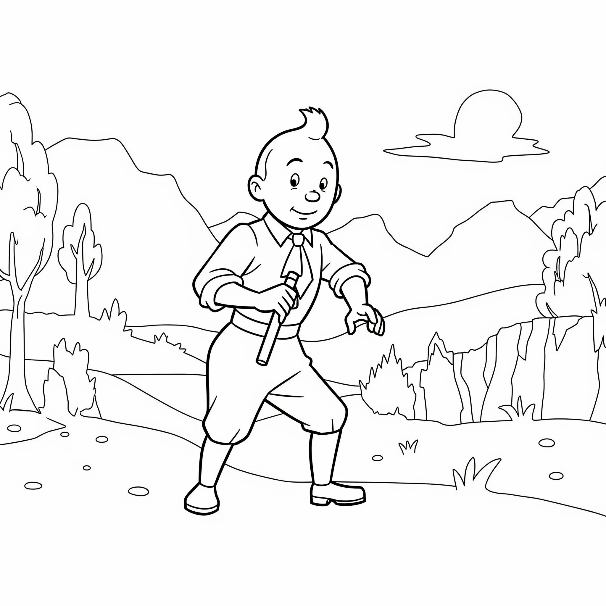 coloriage Tintin et apprentissage