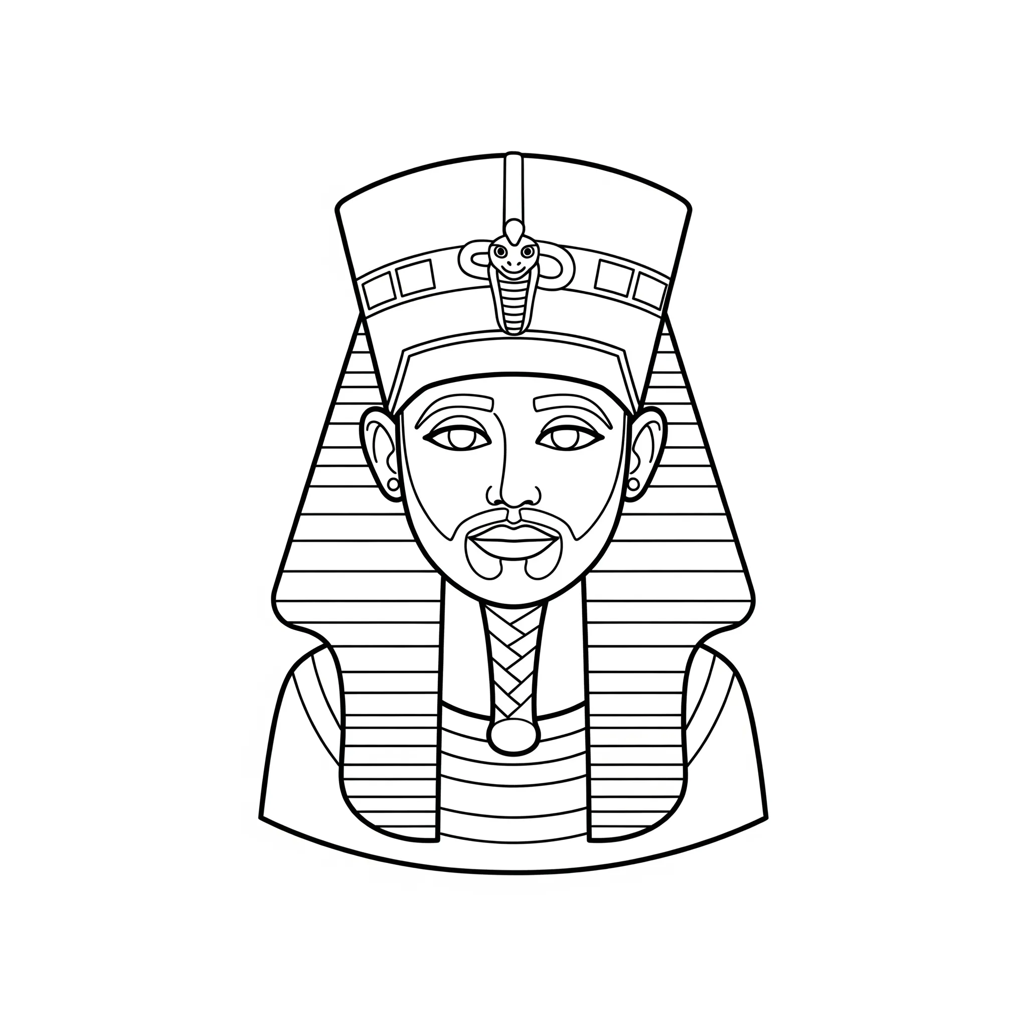coloriage Un Buste Égyptien et apprentissage
