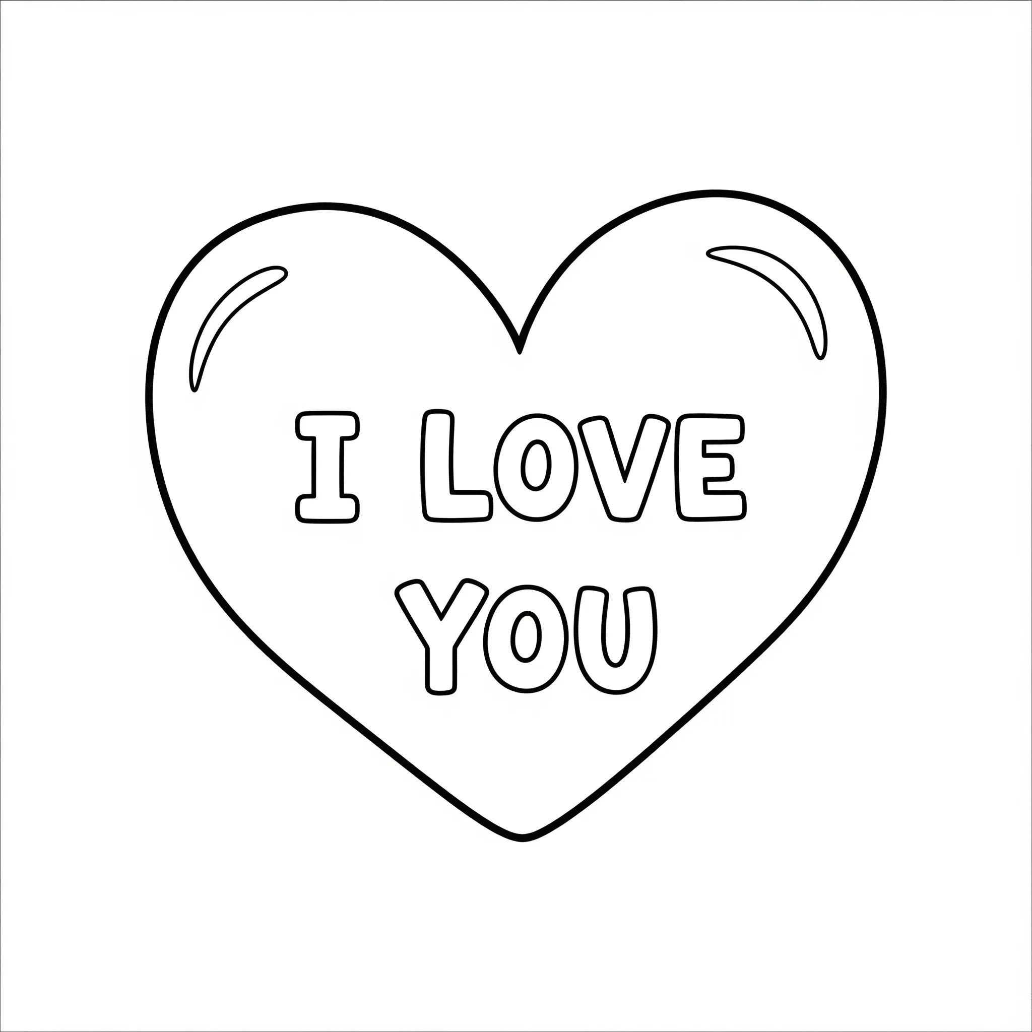 a imprimer coloriage Un Cœur Géant avec un Message Simple gratuit