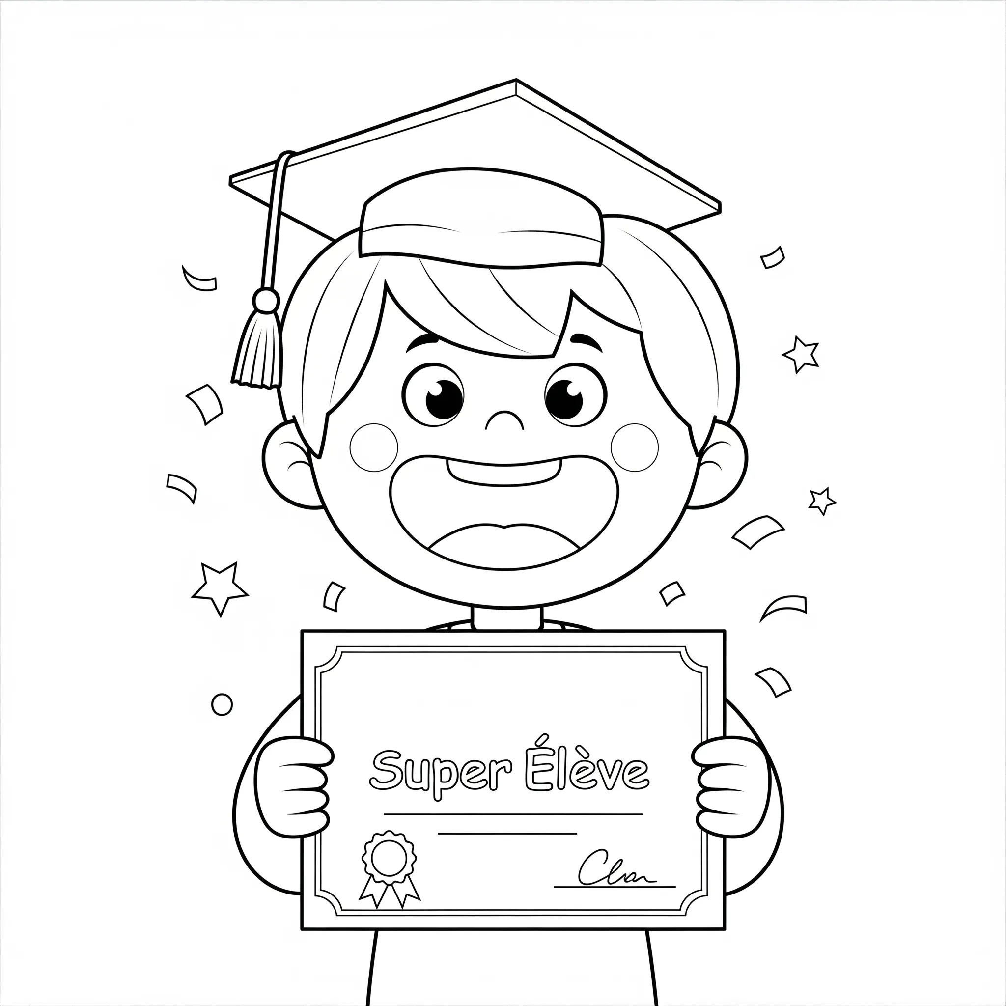 télécharger coloriage Un Diplôme Super Élève gratuit