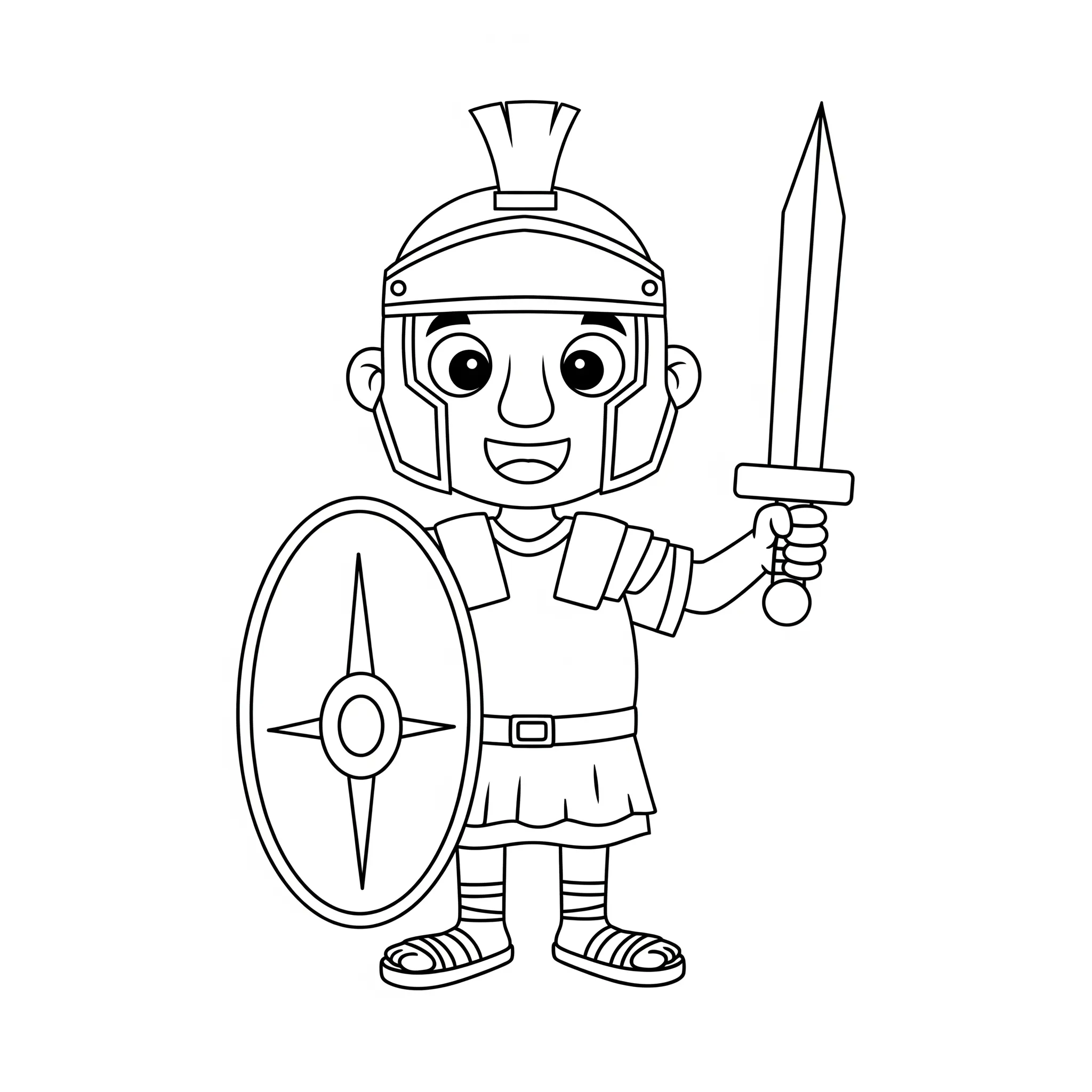 imprimer coloriage Un Soldat Romain Simple pour enfant