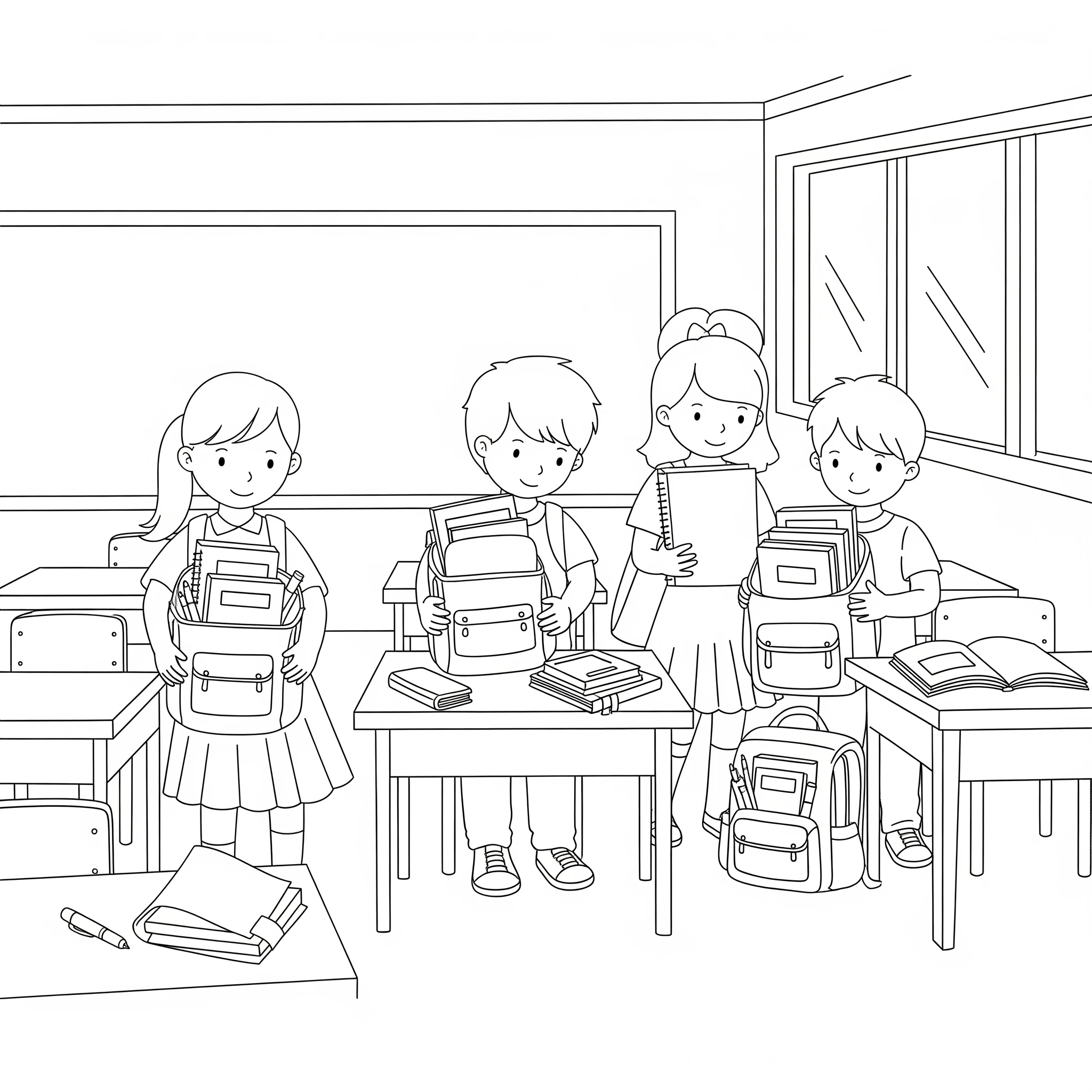 coloriage fin d’année scolaire pour enfant a imprimer gratuit