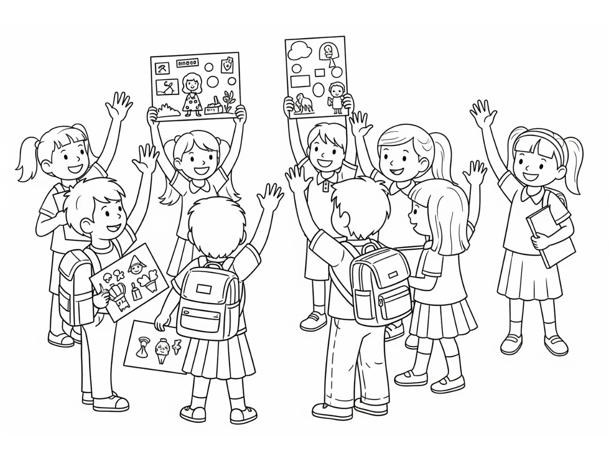 image pour coloriage fin d’année scolaire enfant