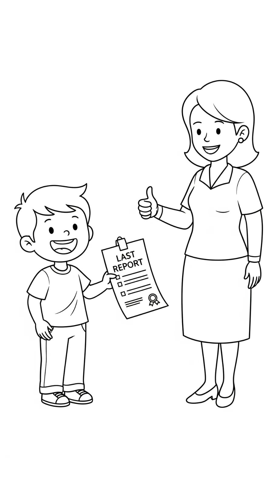 image de coloriage fin d’année scolaire pour enfant