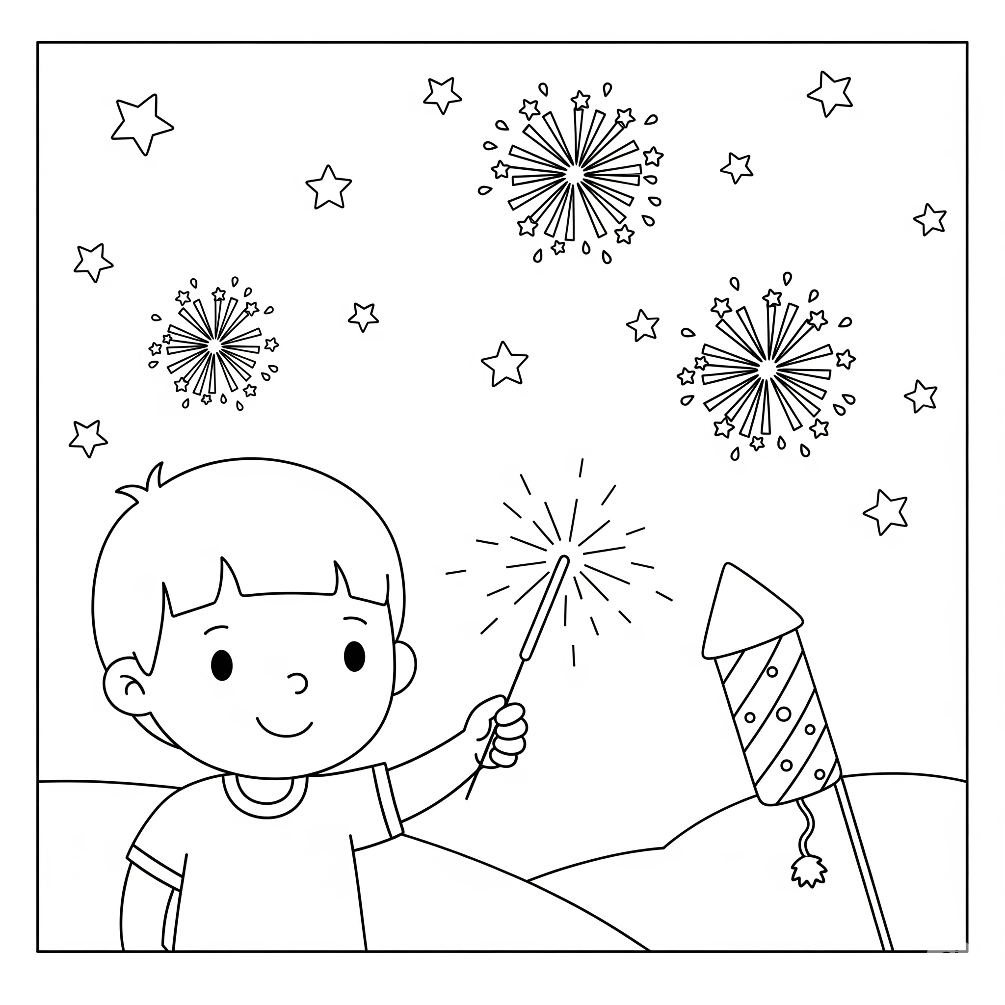 coloriage 4 Juillet à imprimer pour enfants
