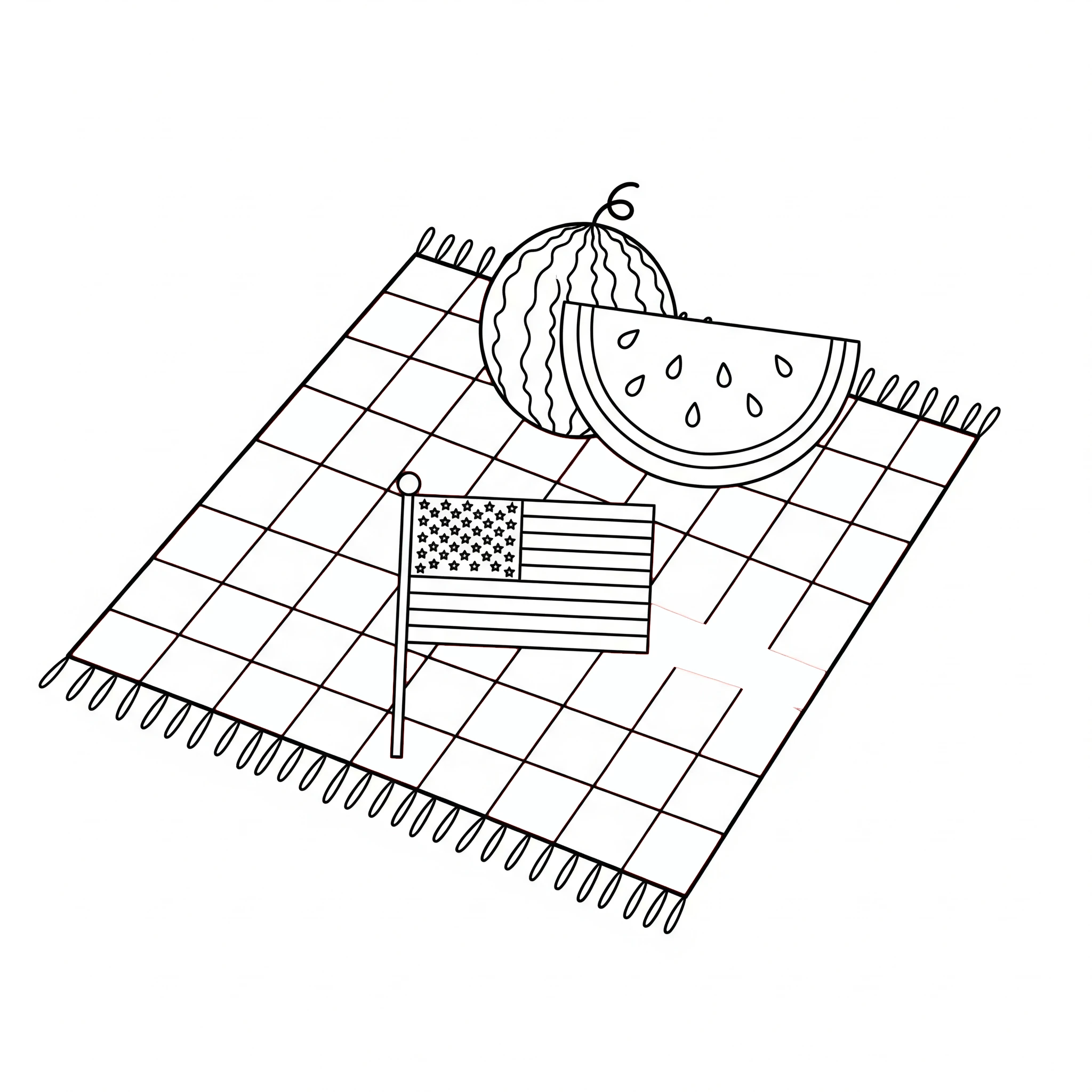coloriage 4 Juillet et decoupage