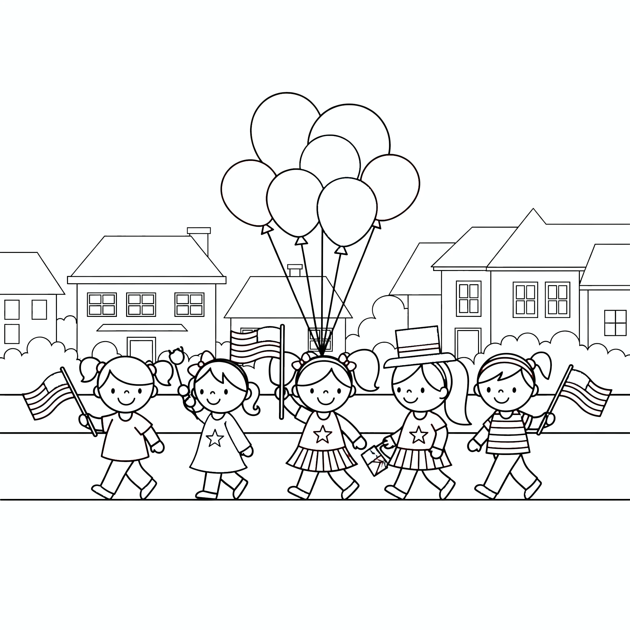 coloriage 4 Juillet de pour enfants 1