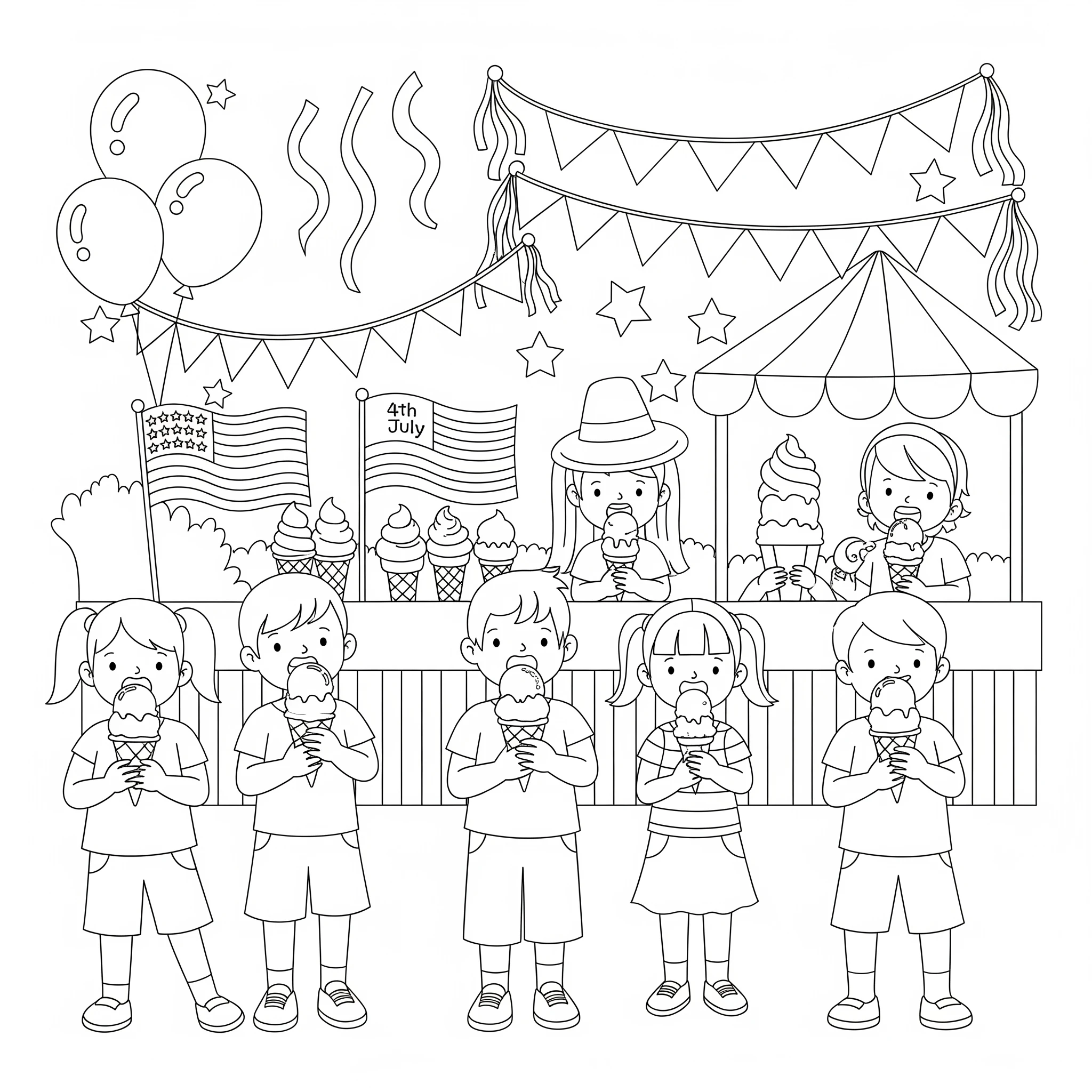 coloriage 4 Juillet à imprimer a4