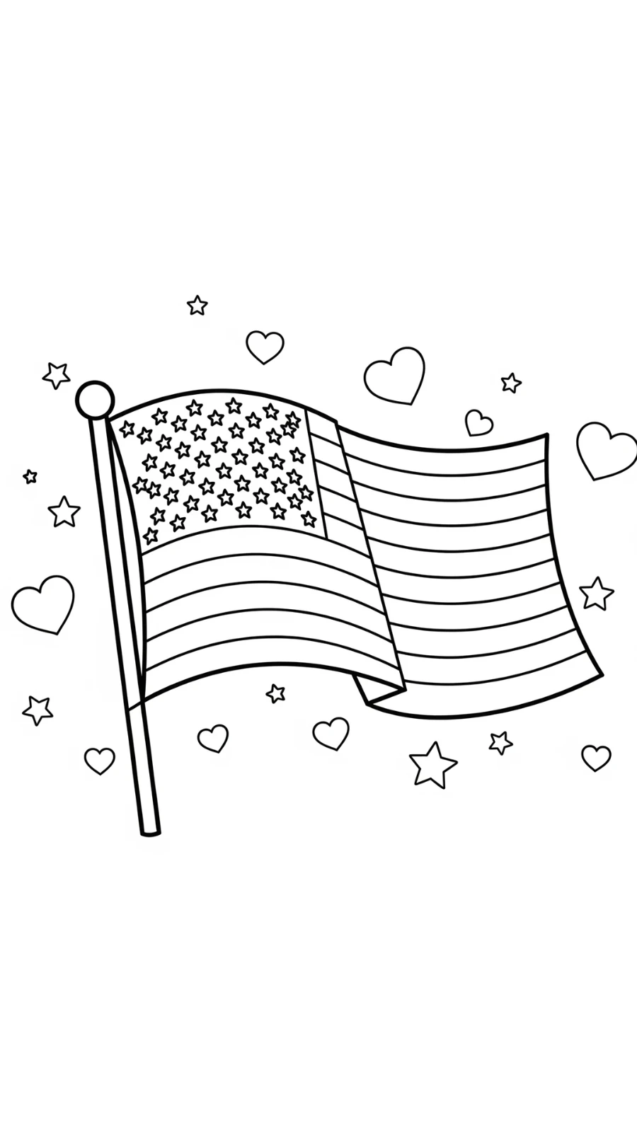 coloriage 4 Juillet a imprimer pour enfant de 4 ans 1