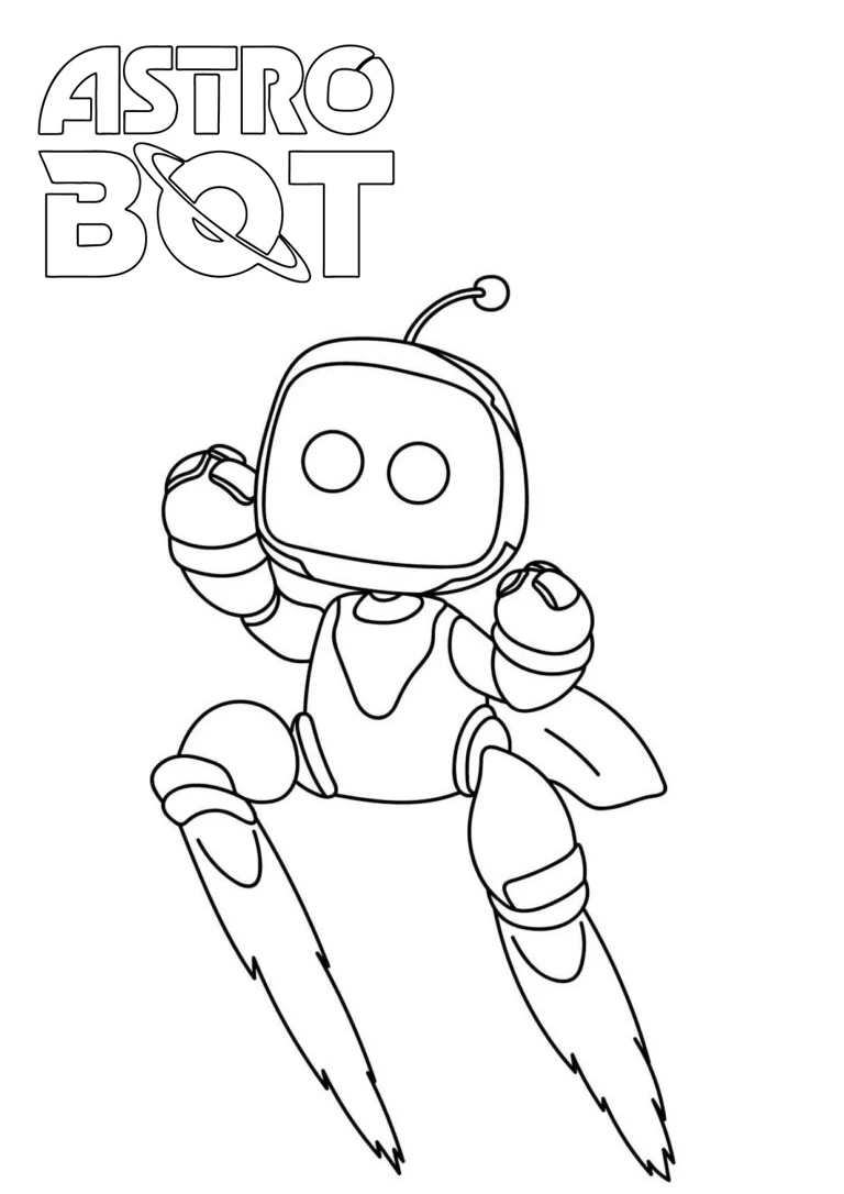 coloriage Astro Bot et decoupage a imprimer gratuit