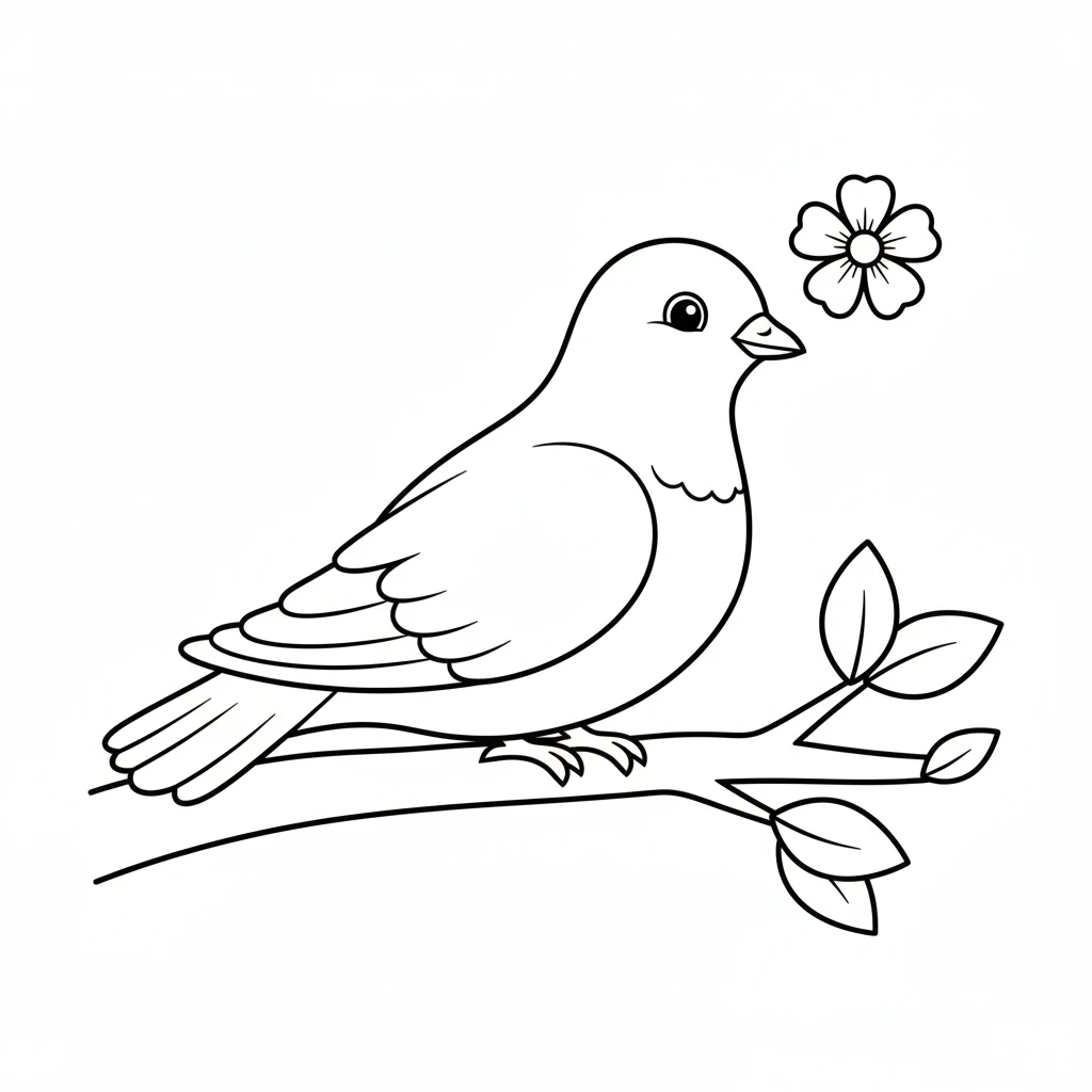 image de coloriage Colombe pour enfant