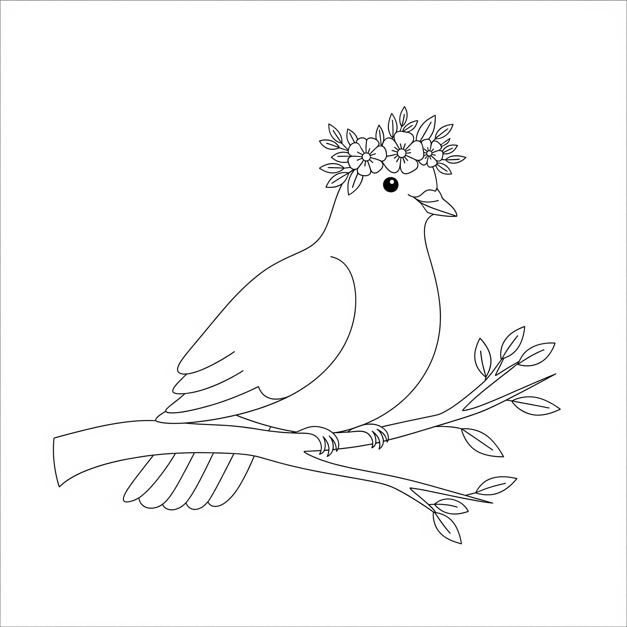 imprimer coloriage Colombe pour enfant
