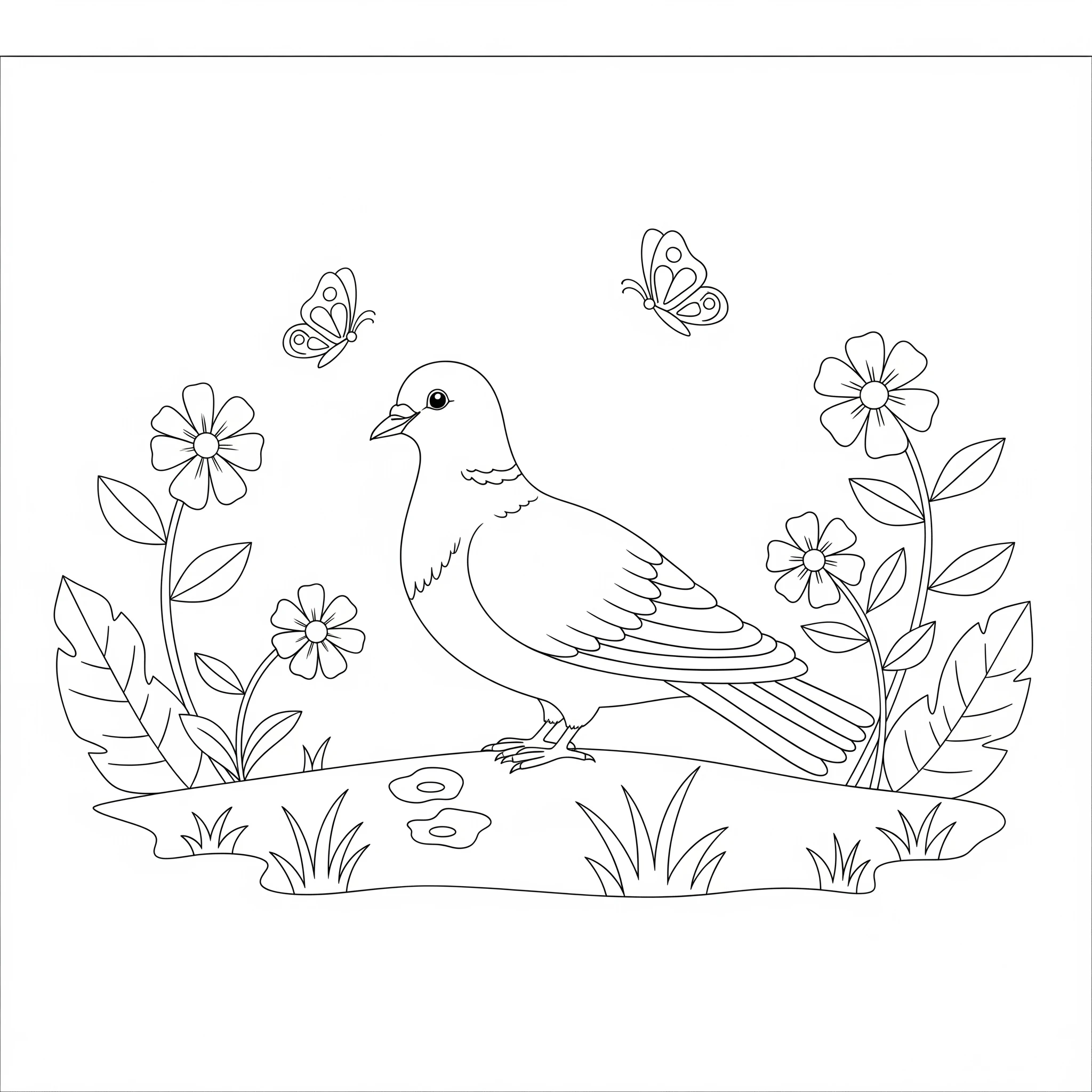 coloriage Colombe à imprimer pour enfant de 8 ans