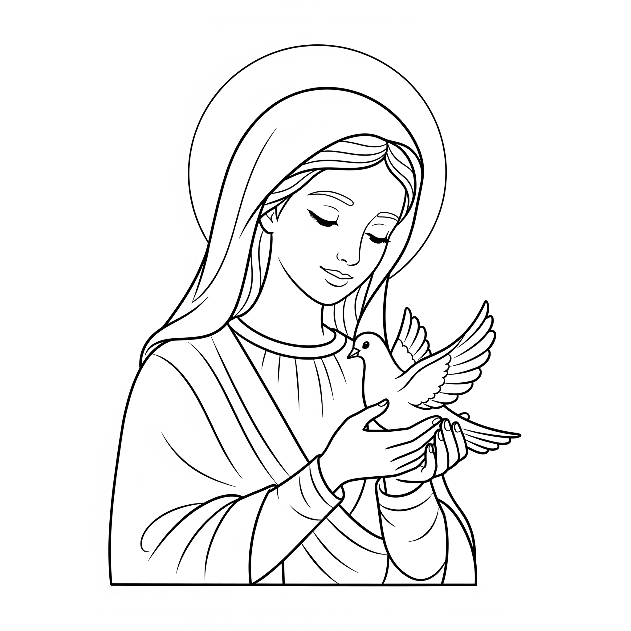 coloriage Colombe à imprimer pour enfant de 2 ans