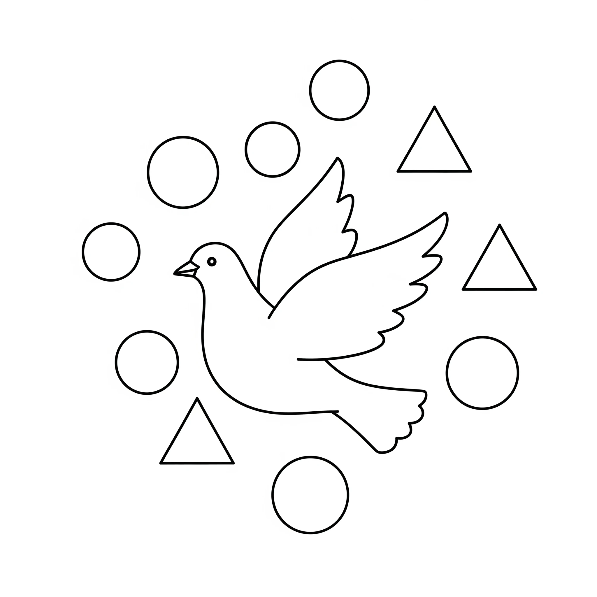 coloriage Colombe à imprimer pour enfant de 3 ans
