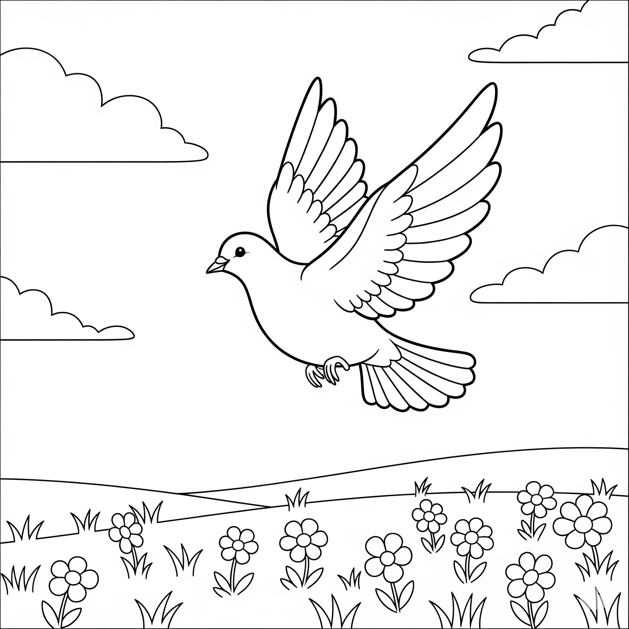 coloriage Colombe pour enfants à télécharger