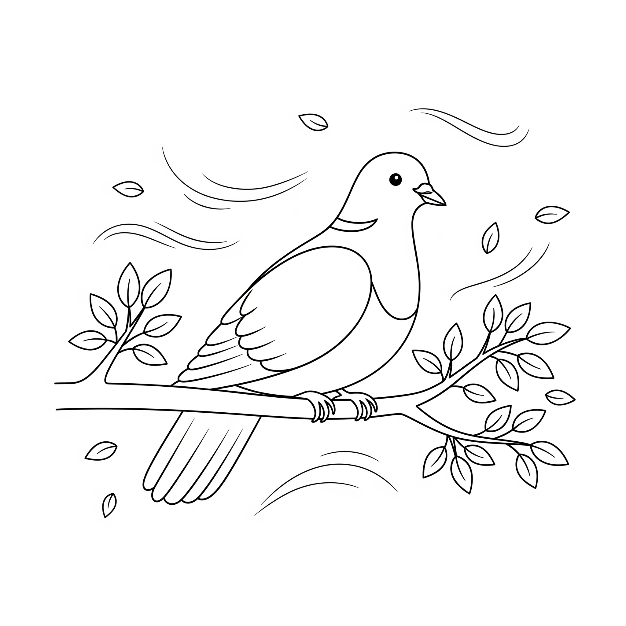 coloriage Colombe pour enfant a imprimer gratuit