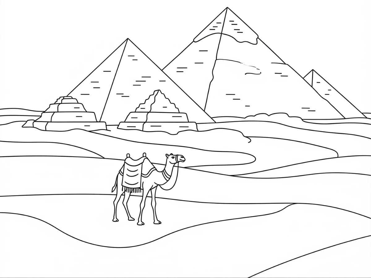 coloriage Egypte pour enfants à imprimer