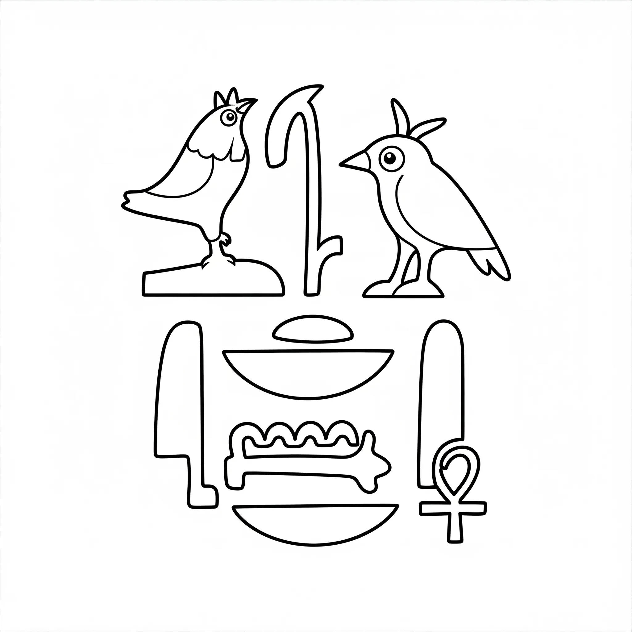coloriage Hiéroglyphes Rigolos a imprimer