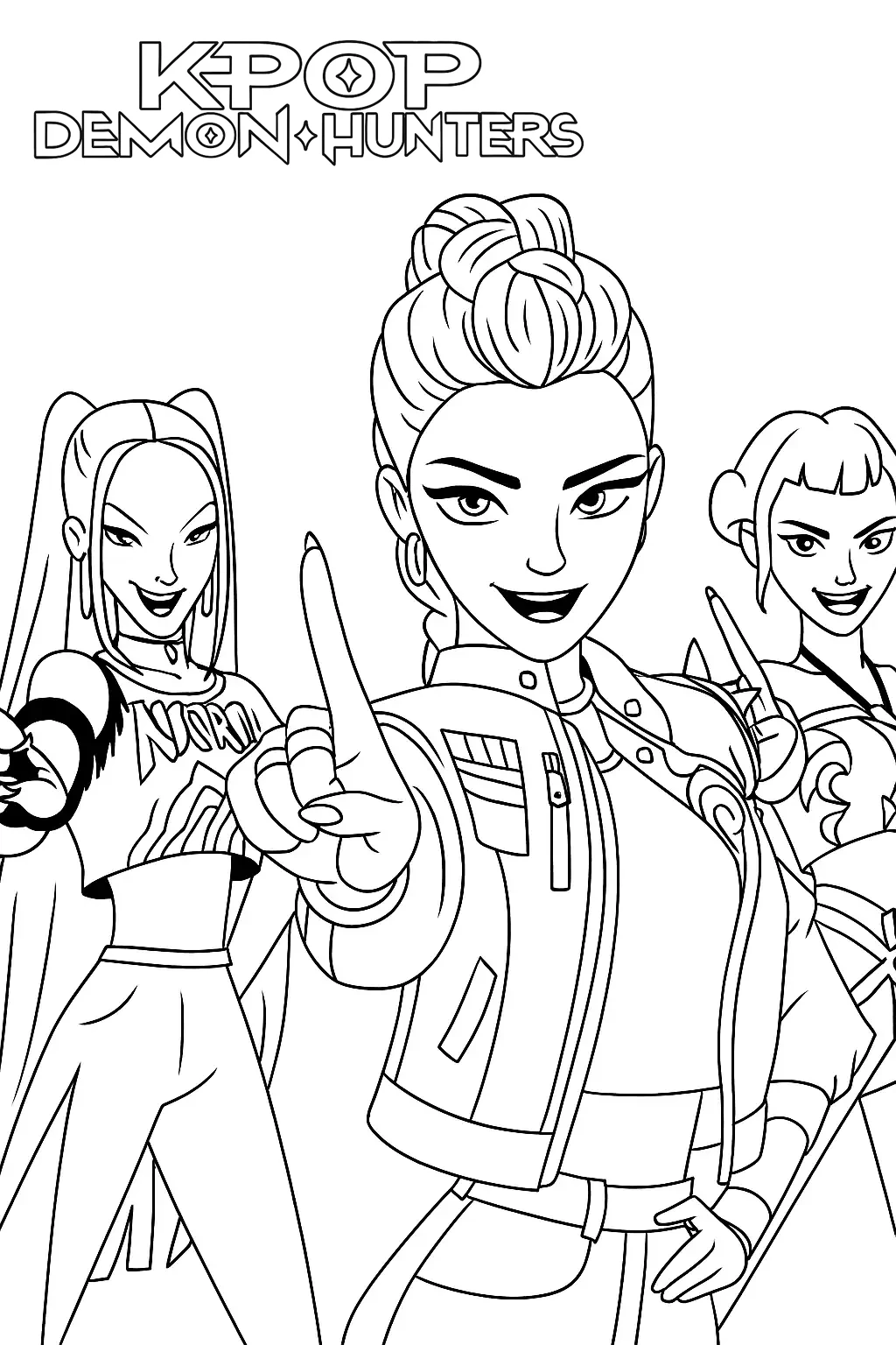 coloriage KPop Demon Hunters et dessin a imprimer