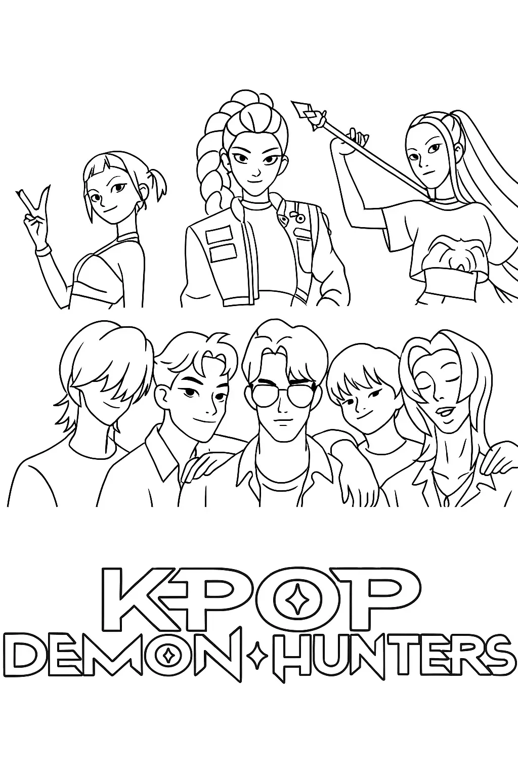 image de coloriage KPop Demon Hunters pour enfant