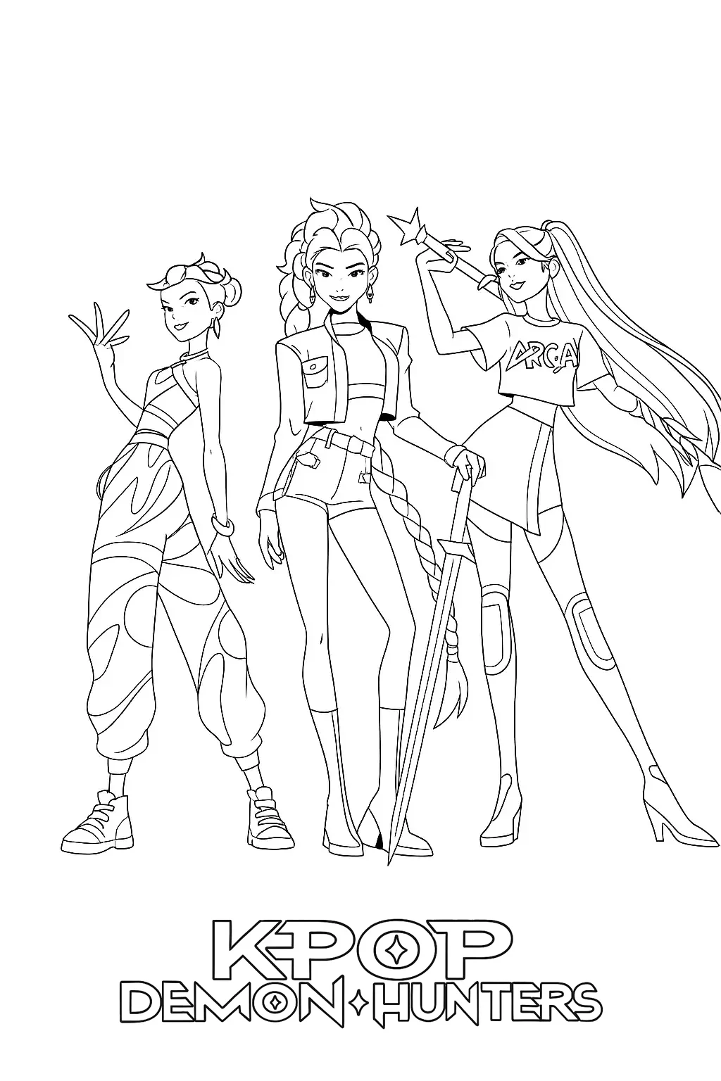 coloriage KPop Demon Hunters à imprimer pour enfants