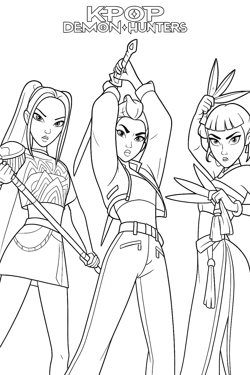 coloriage KPop Demon Hunters pour enfant de 6 ans