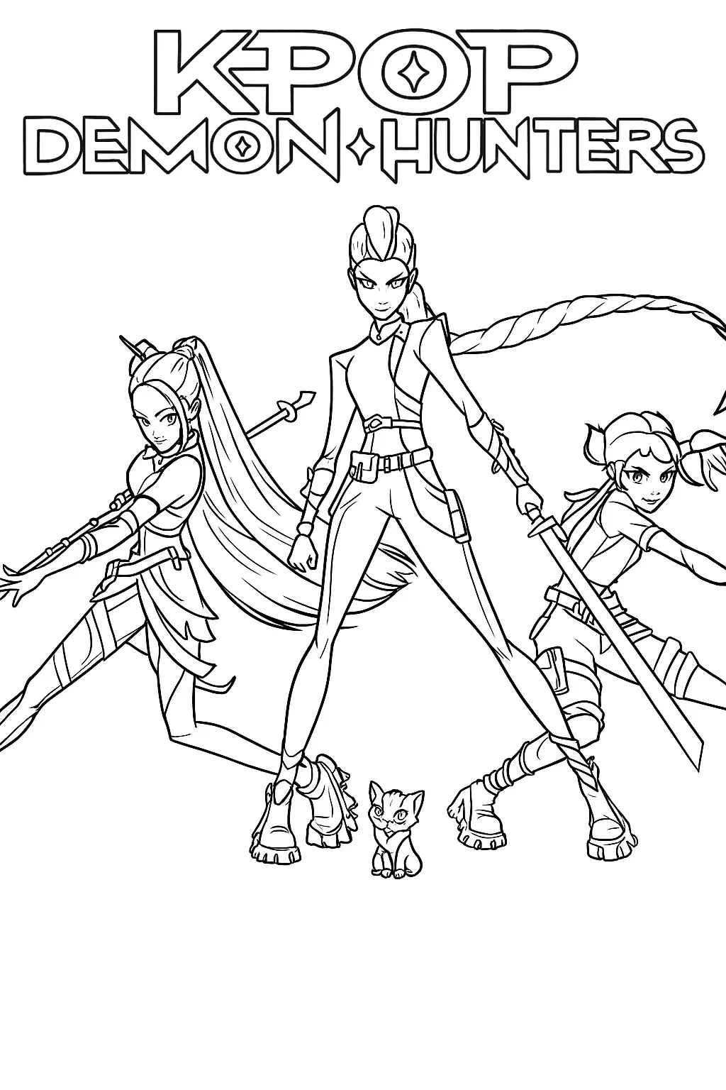 coloriage KPop Demon Hunters a imprimer 1