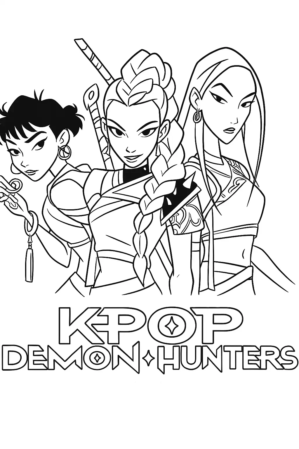 coloriage KPop Demon Hunters et decoupage